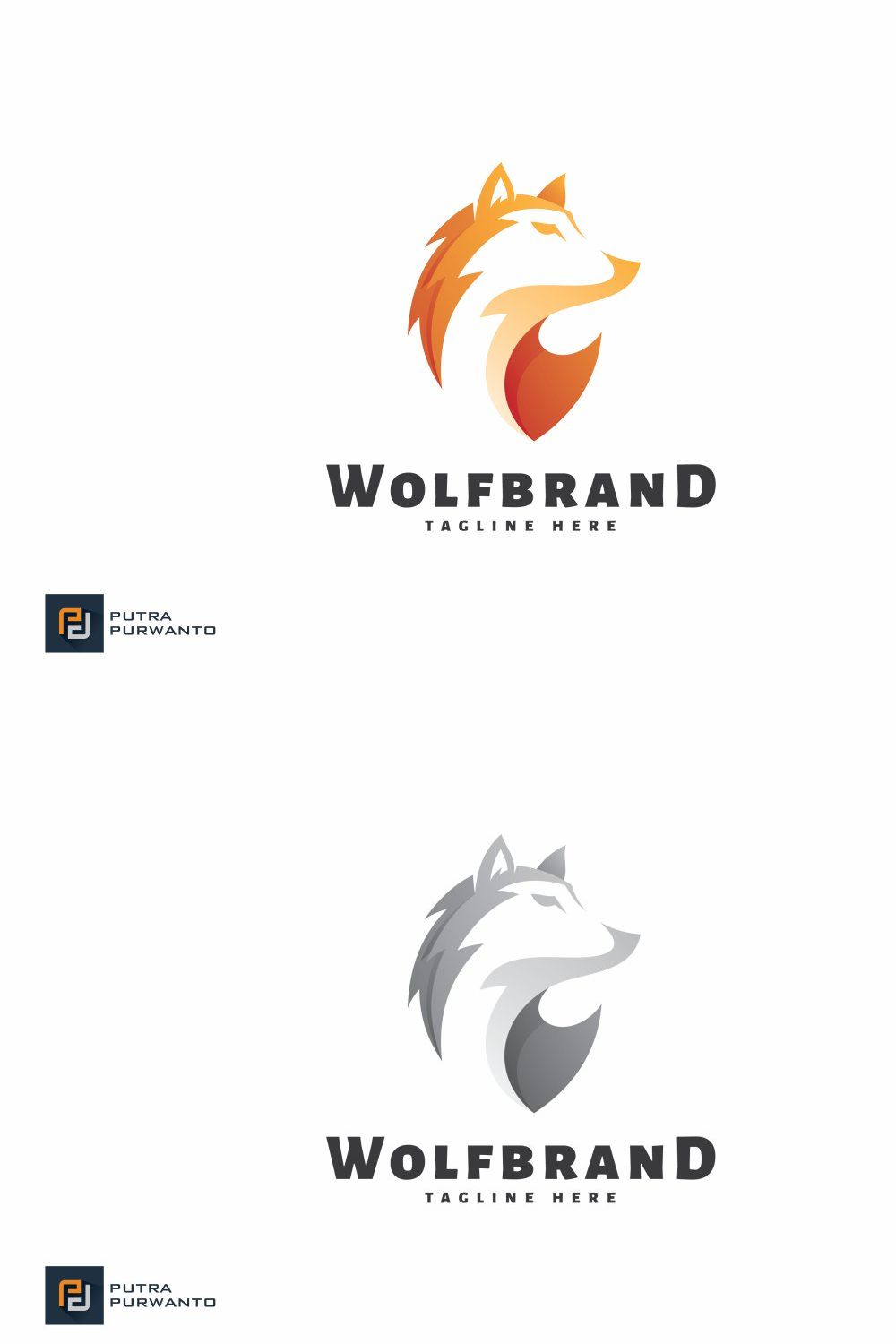 Wolf Brand - Logo Template pinterest preview image.