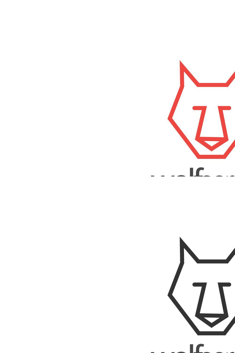 Wolf design logo. logo template pinterest preview image.