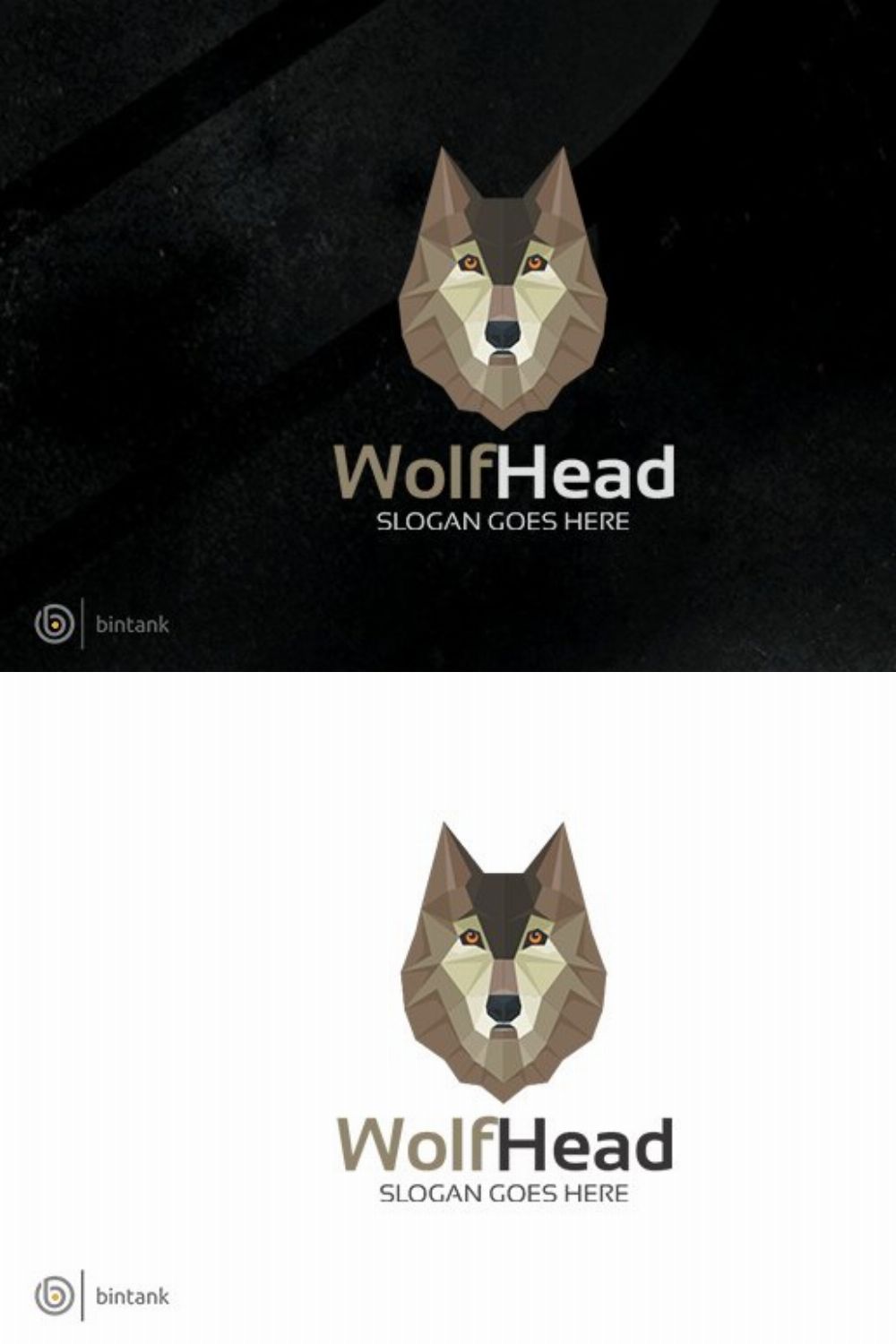 Wolf Head Logo pinterest preview image.