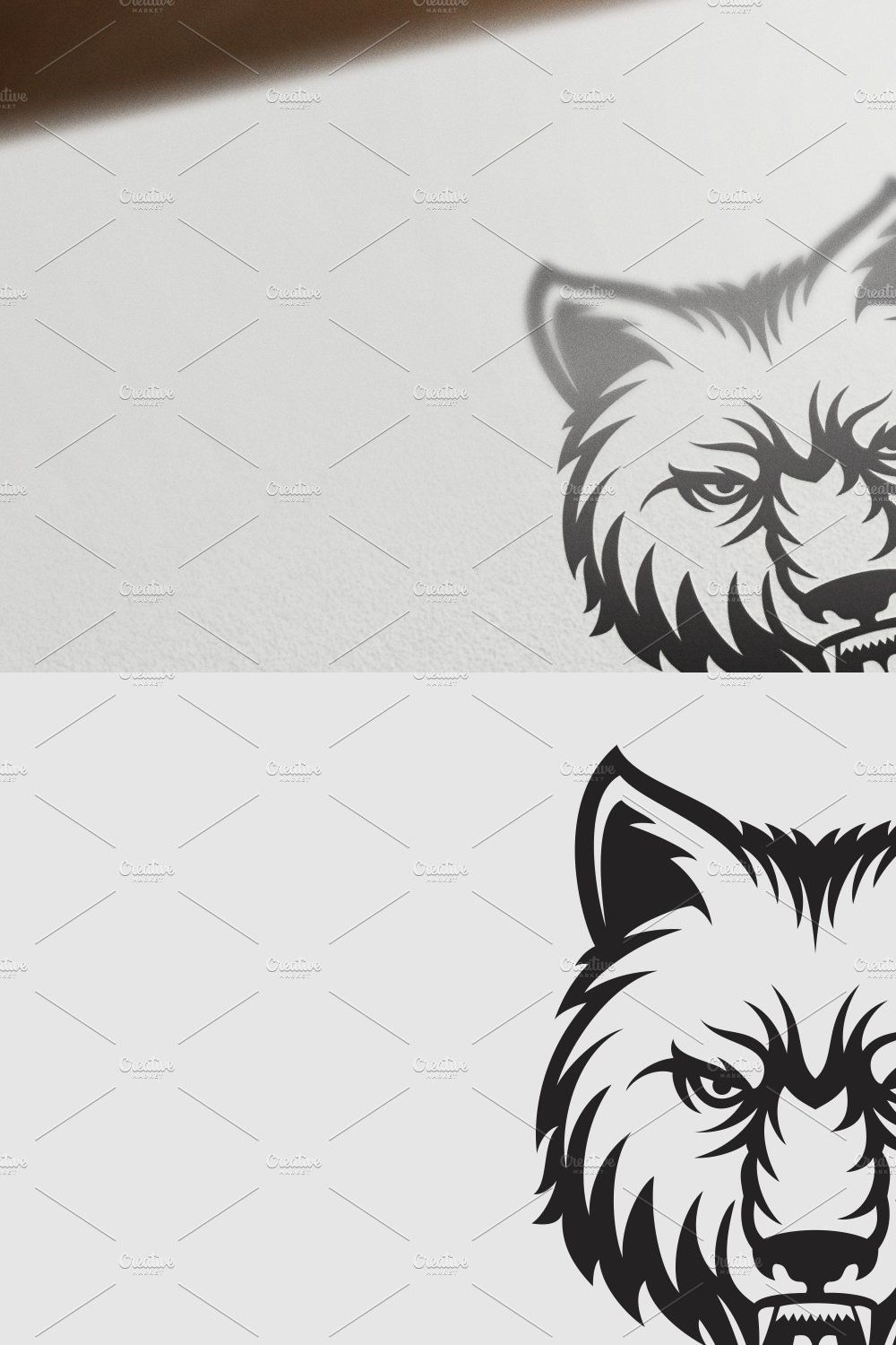 Wolf Head Logo pinterest preview image.