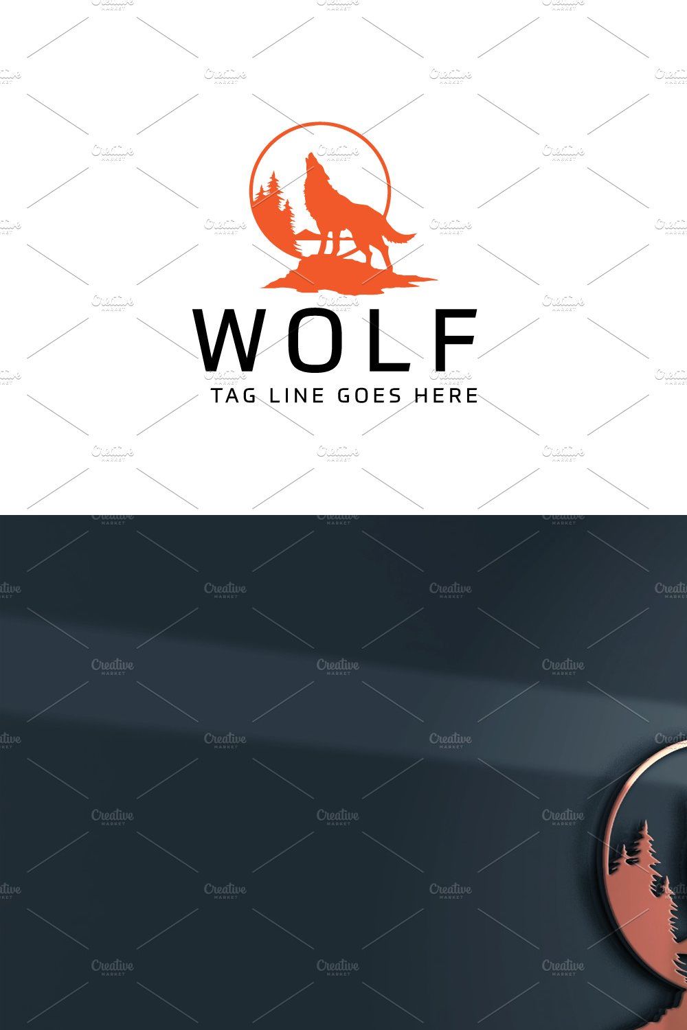 wolf logo pinterest preview image.
