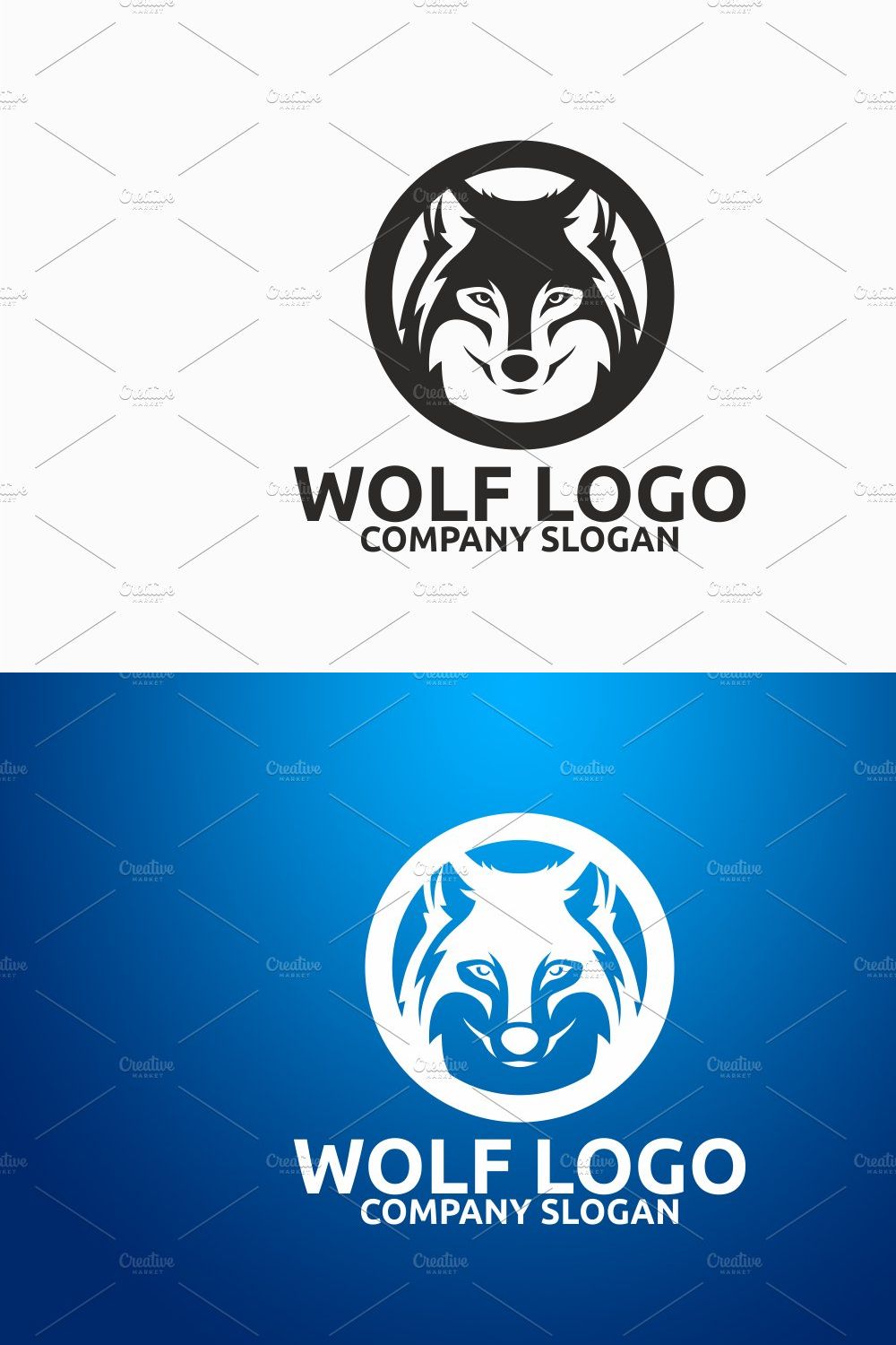 Wolf Logo pinterest preview image.