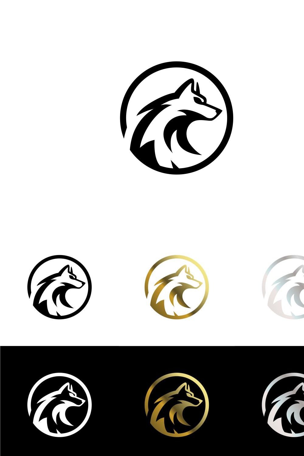 Wolf Logo Template pinterest preview image.