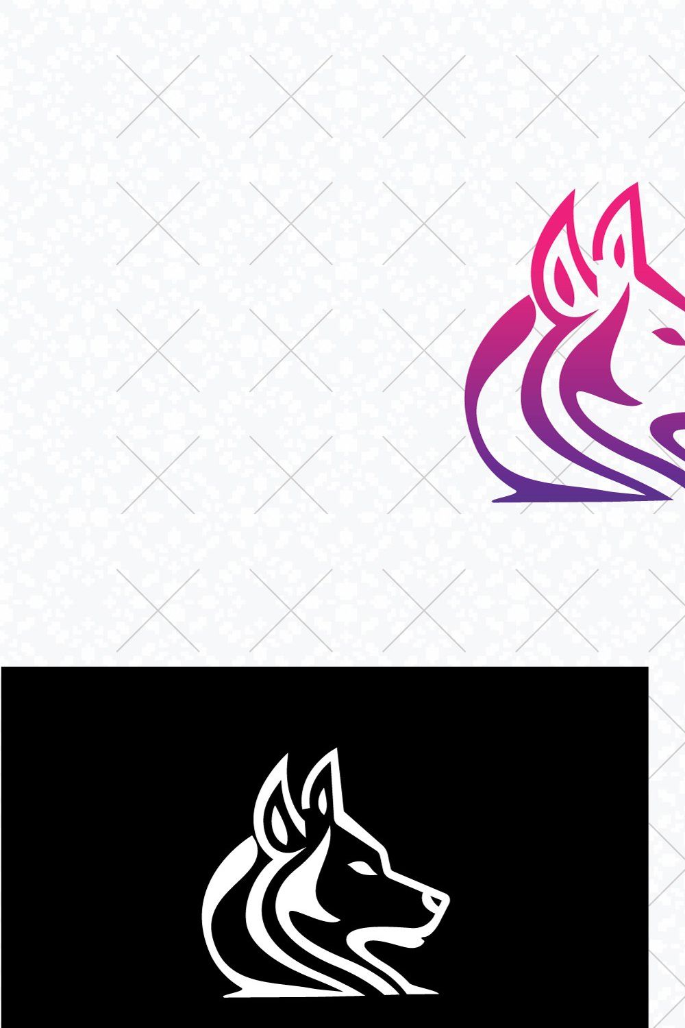 Wolf Logo Template pinterest preview image.