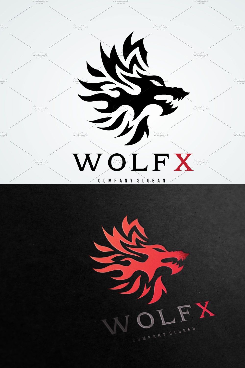 Wolf X Logo pinterest preview image.