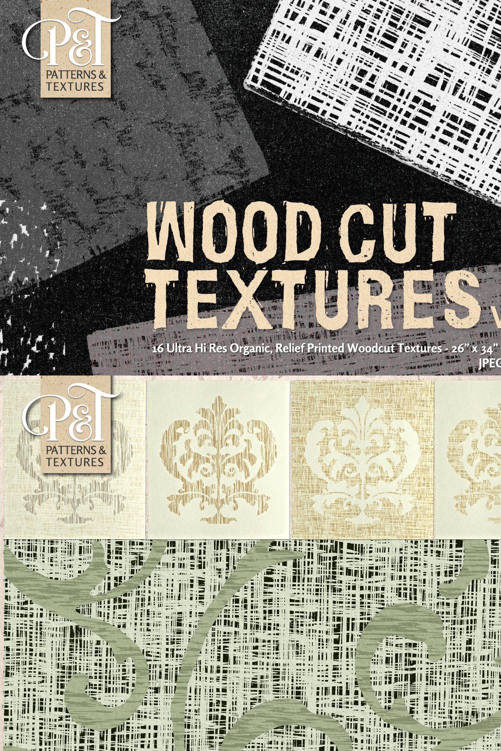 Wood Cut Textures Vol. 5 pinterest preview image.