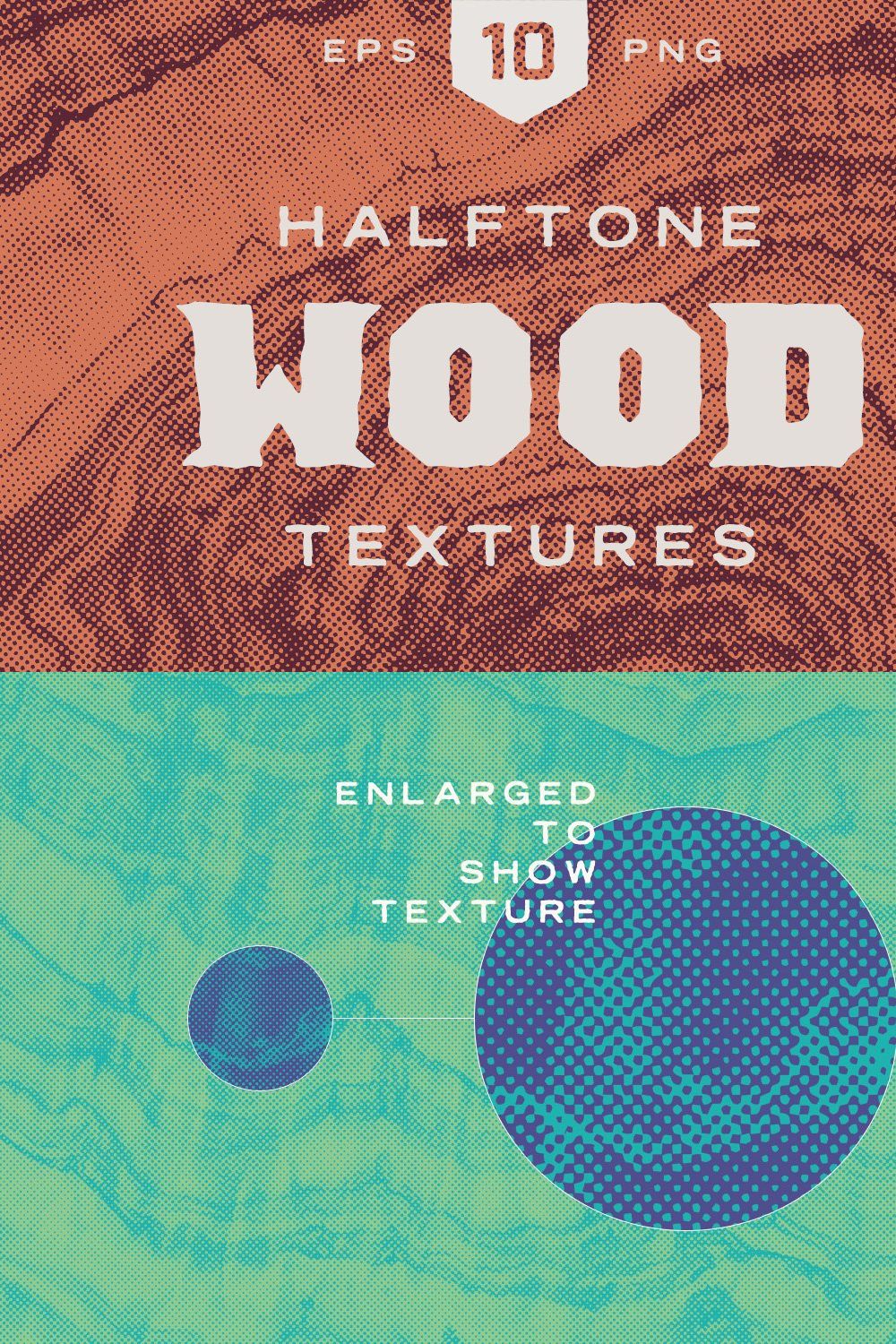 Wood Halftone Textures pinterest preview image.