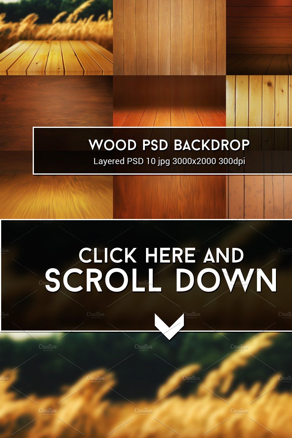 Wood PSD Backdrop pinterest preview image.