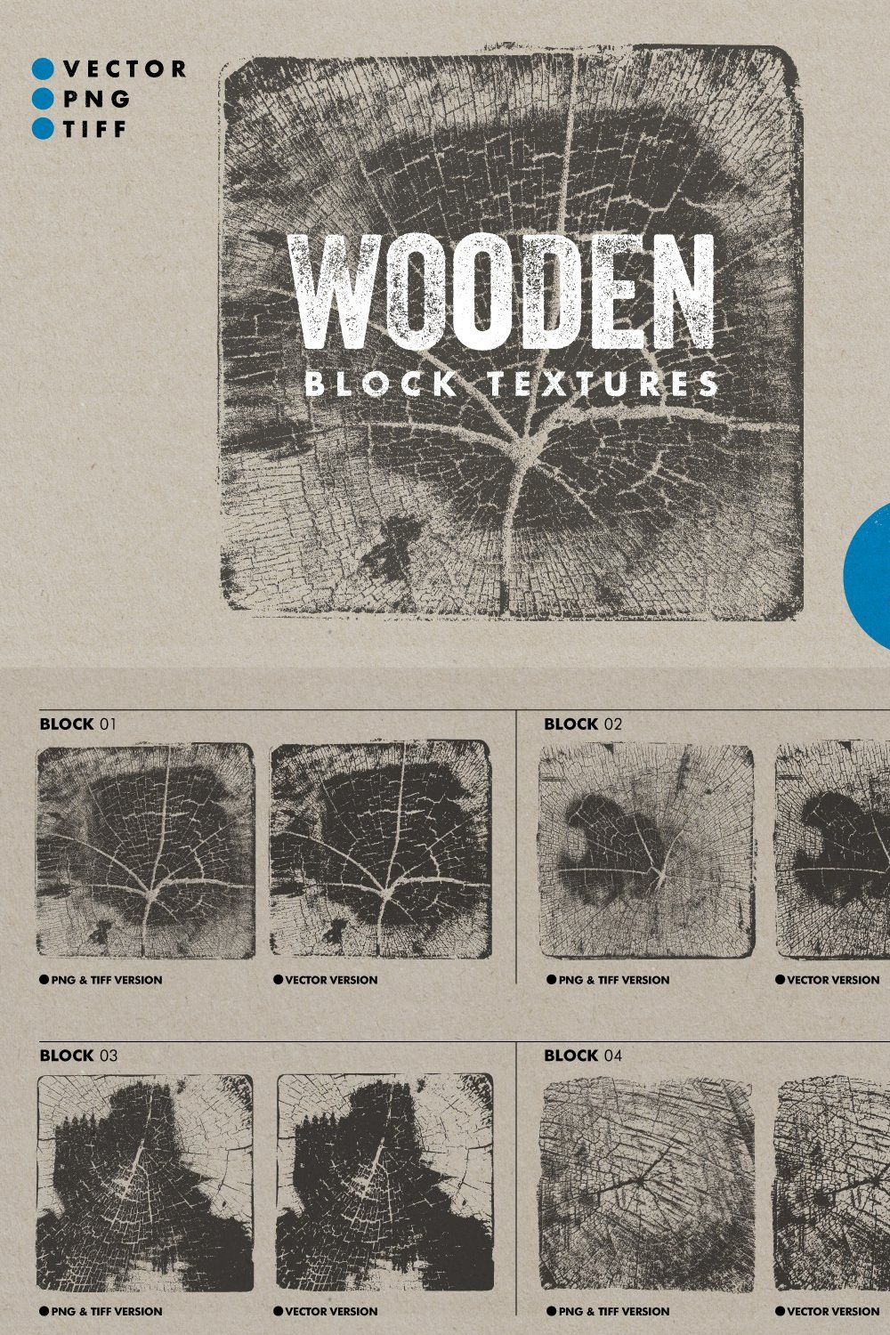 Wooden Block Textures - 20 Designs pinterest preview image.