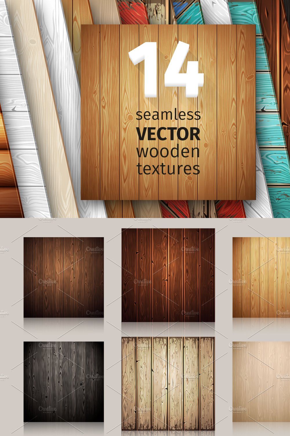 Wooden Seamless Textures pinterest preview image.