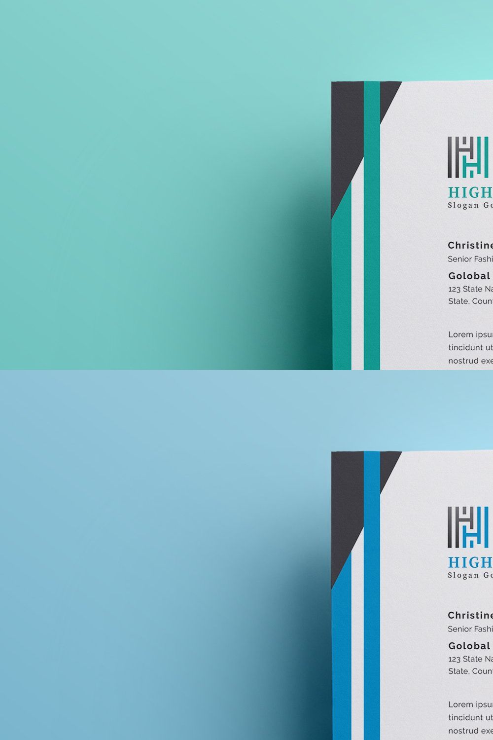 Word Letterhead Template pinterest preview image.