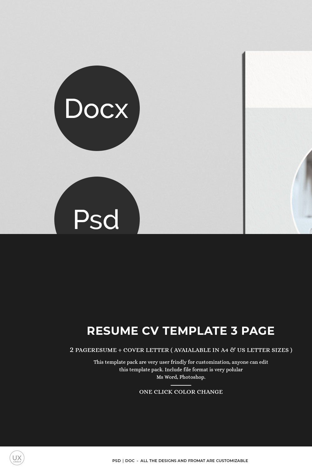 Word Resume & Cover Letter pinterest preview image.