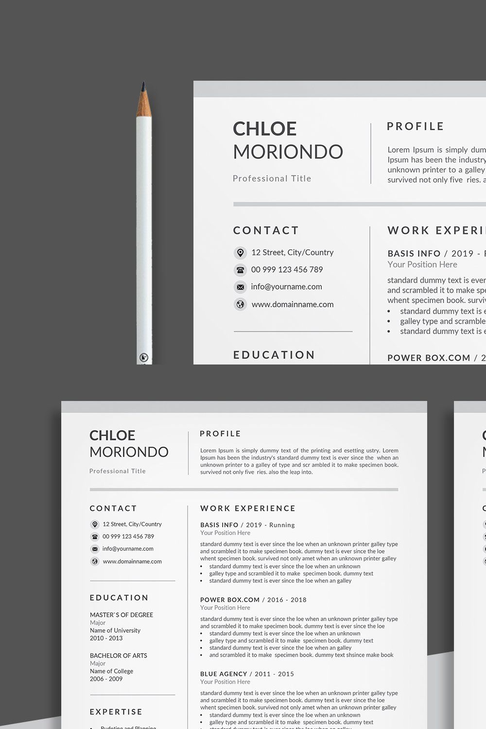 Word Resume & Cover Letter pinterest preview image.