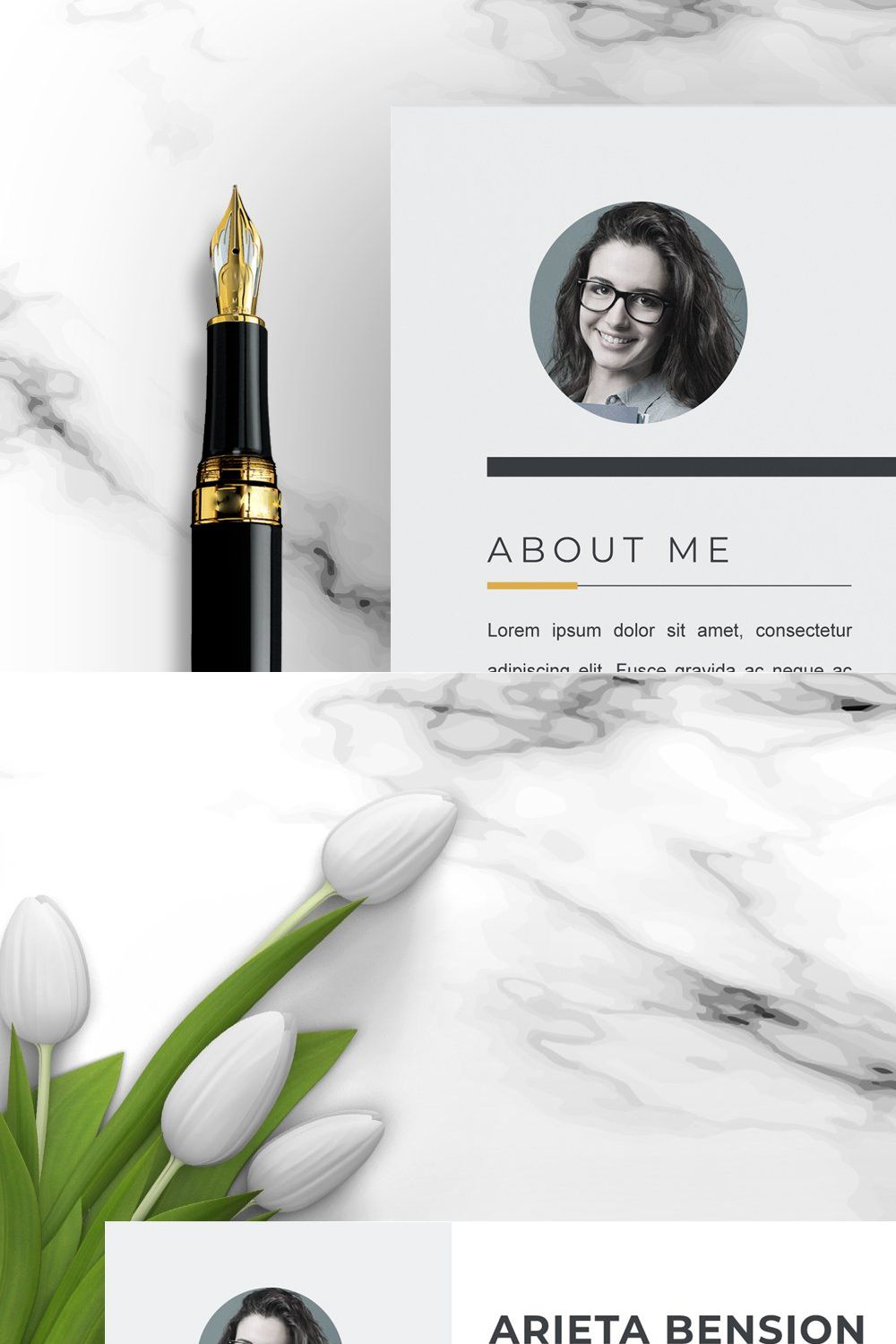 Word Resume Template pinterest preview image.