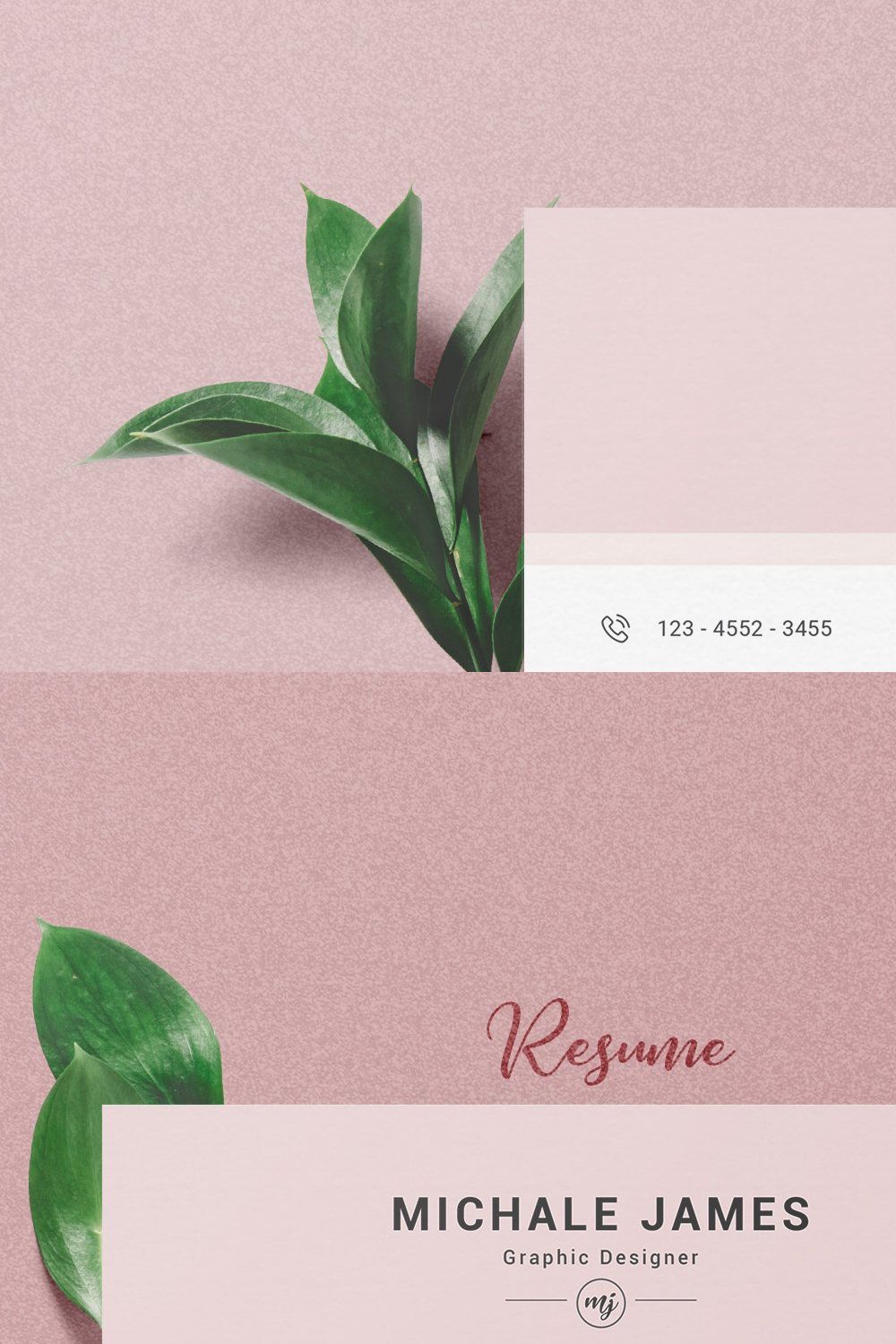 Word Resume/CV pinterest preview image.