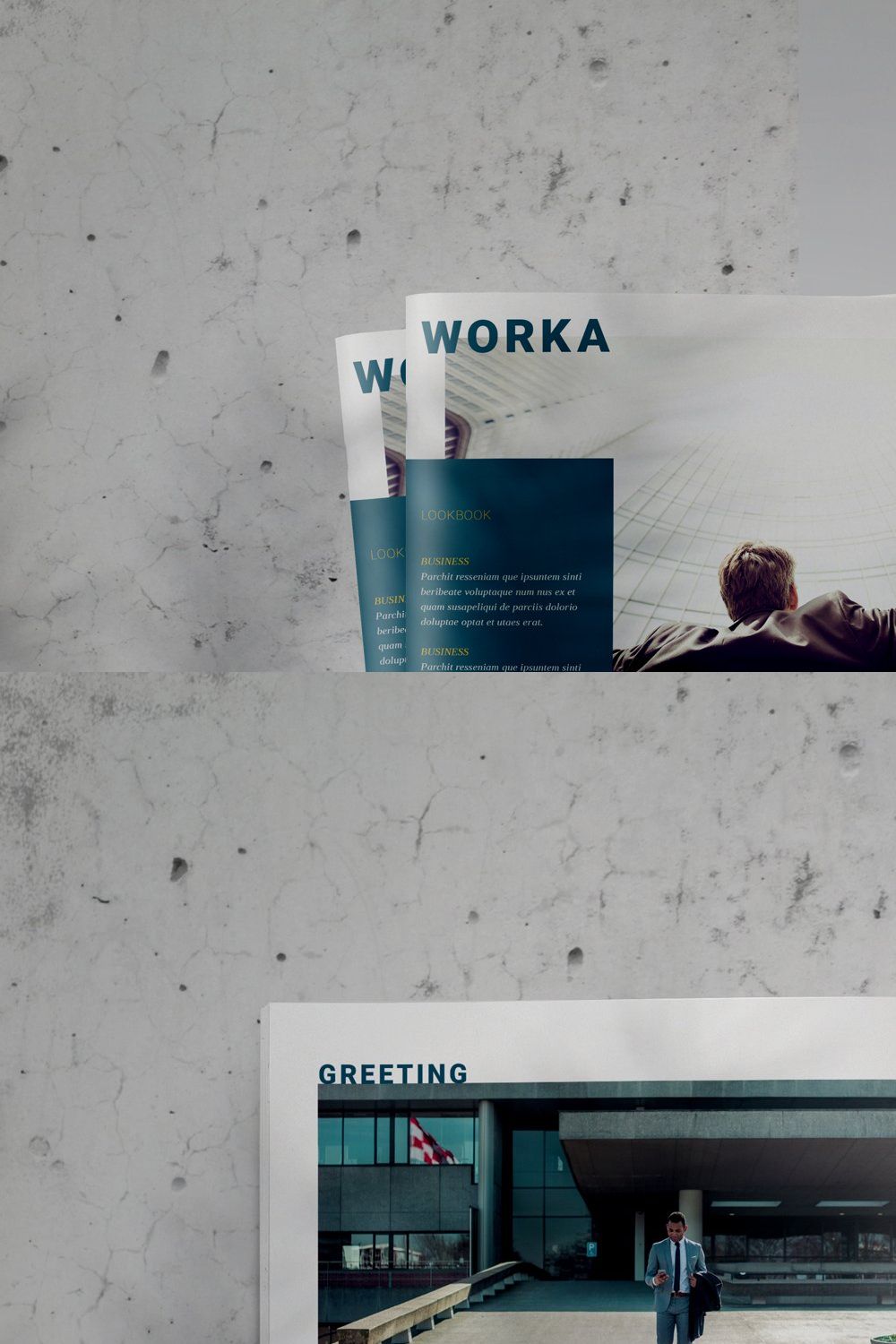 WORKA - Indesign Brochure Lookbook pinterest preview image.