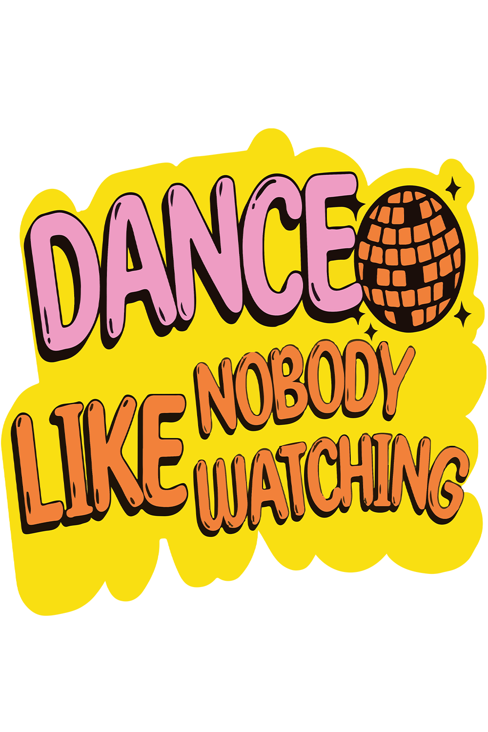 Yellow background with the words dance.