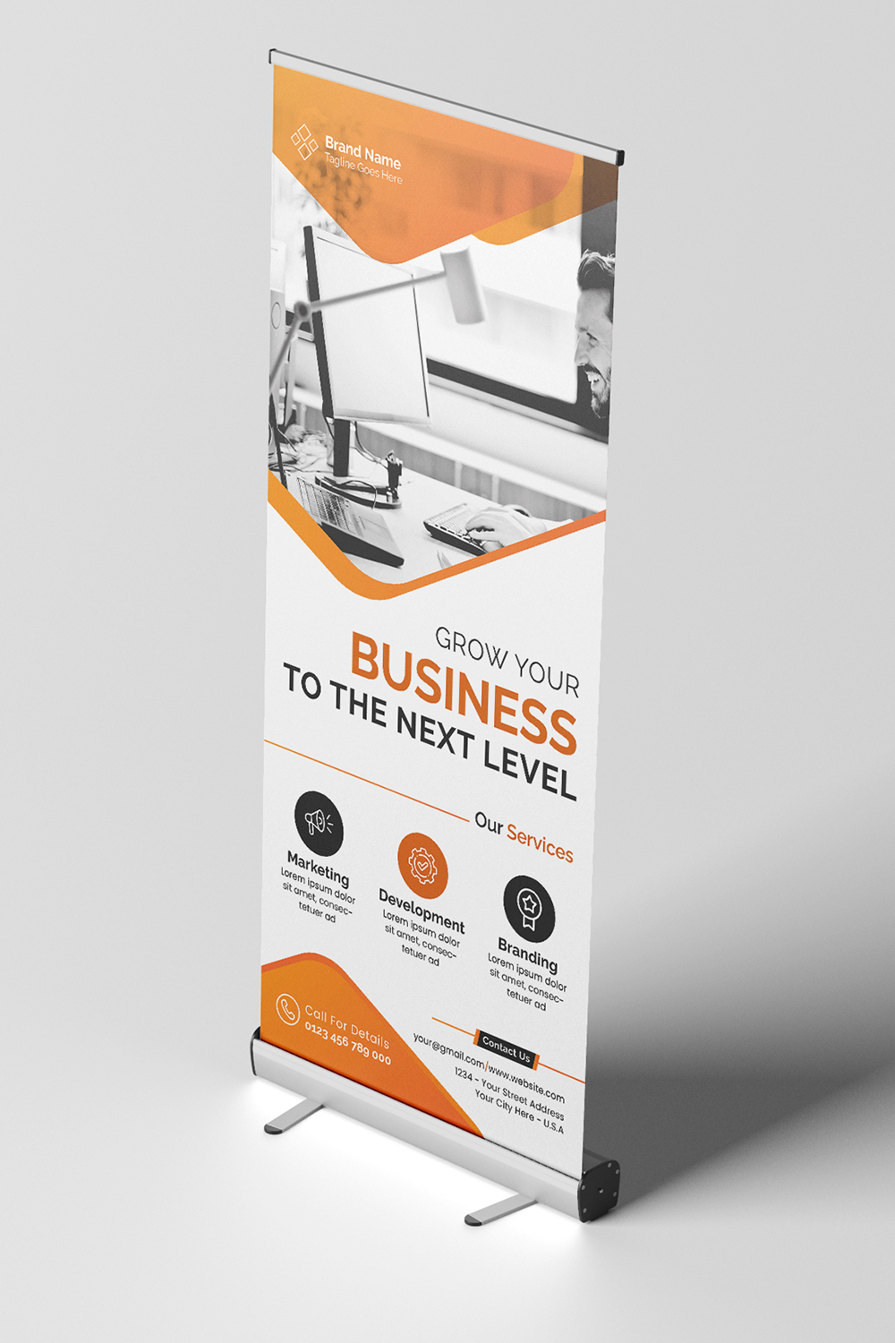 Corporate Rollup Banner pinterest preview image.