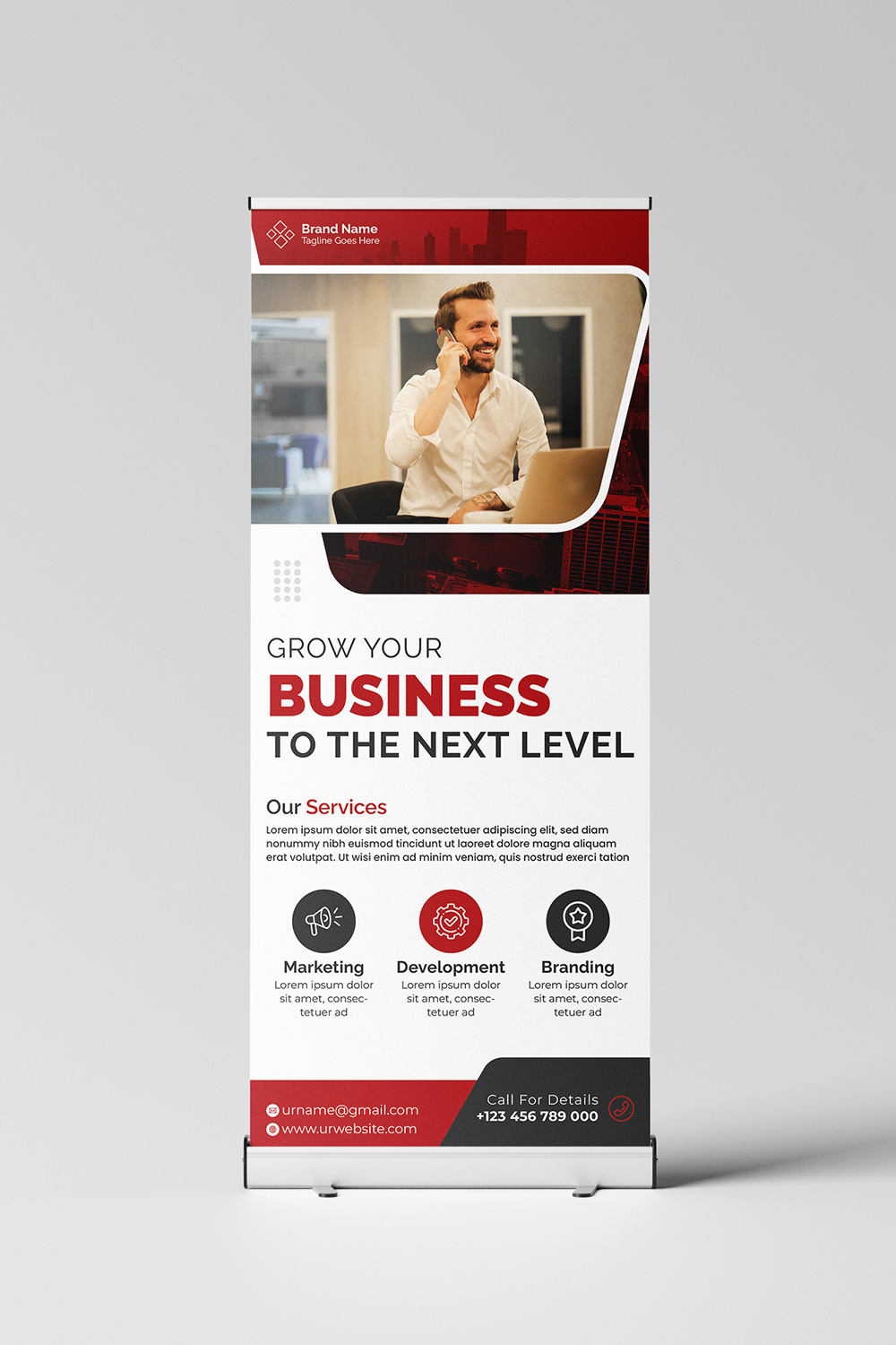 Corporate Business Rollup Banner pinterest preview image.