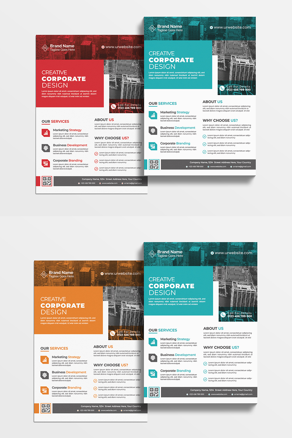 Corporate Business Flyer pinterest preview image.
