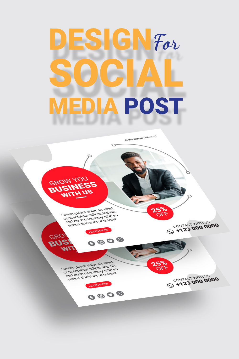 Digital marketing and corporate social media post template pinterest preview image.