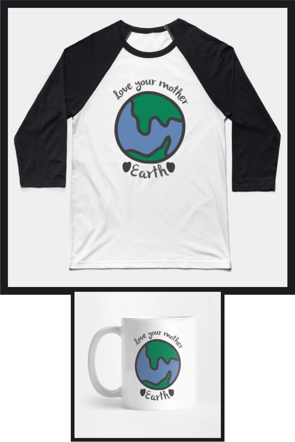 Love your mother earth - t-shirt design vector illustration pinterest preview image.