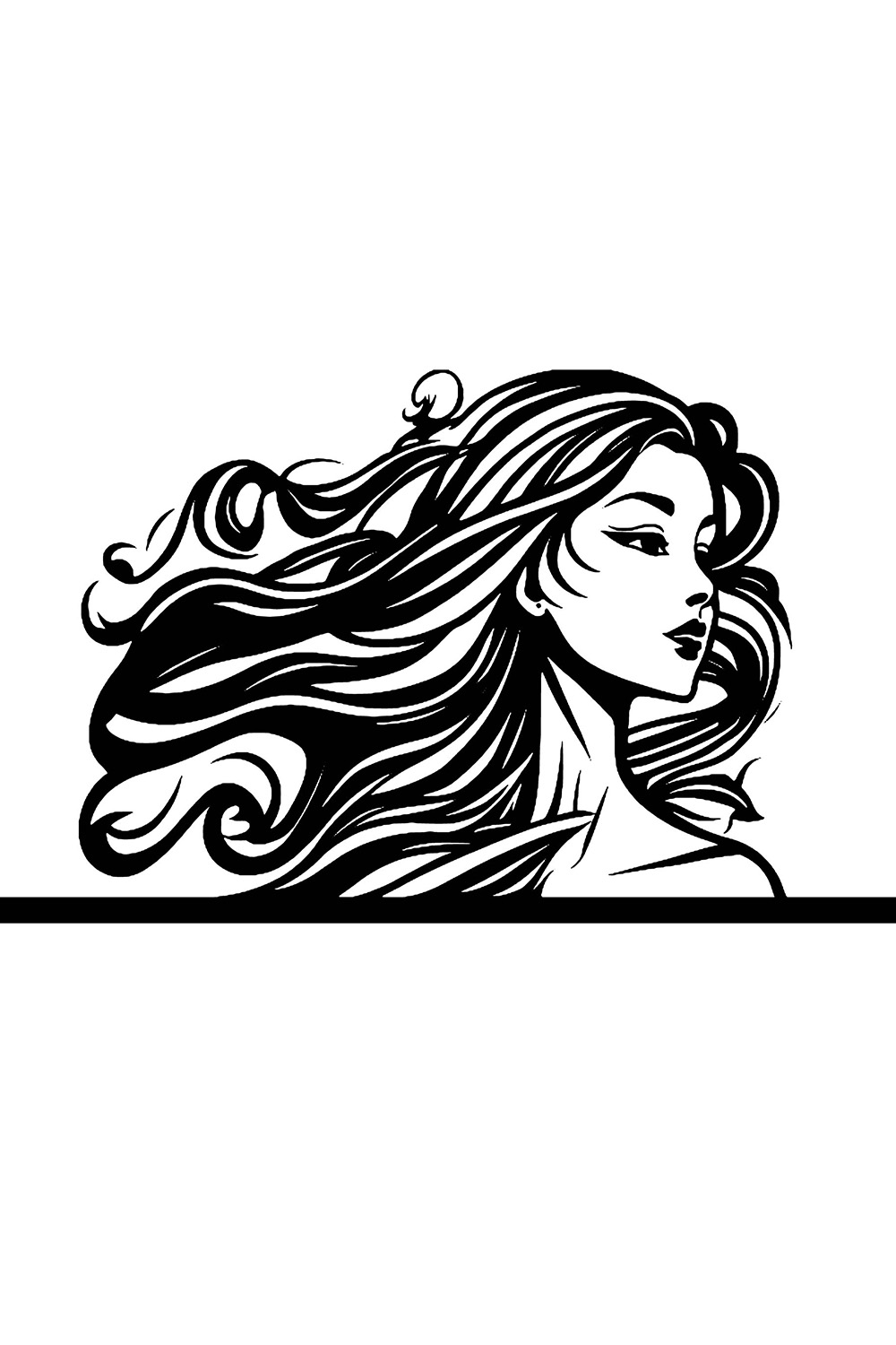 Beauty Girl Illustration Logo pinterest preview image.