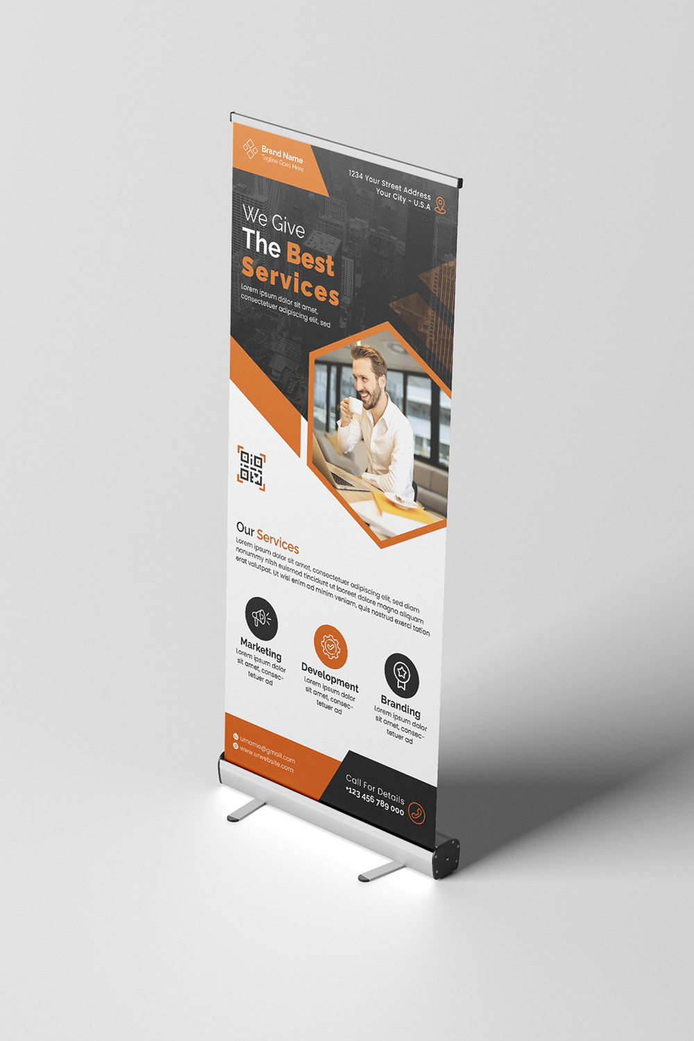 Corporate Business Rollup Banner pinterest preview image.