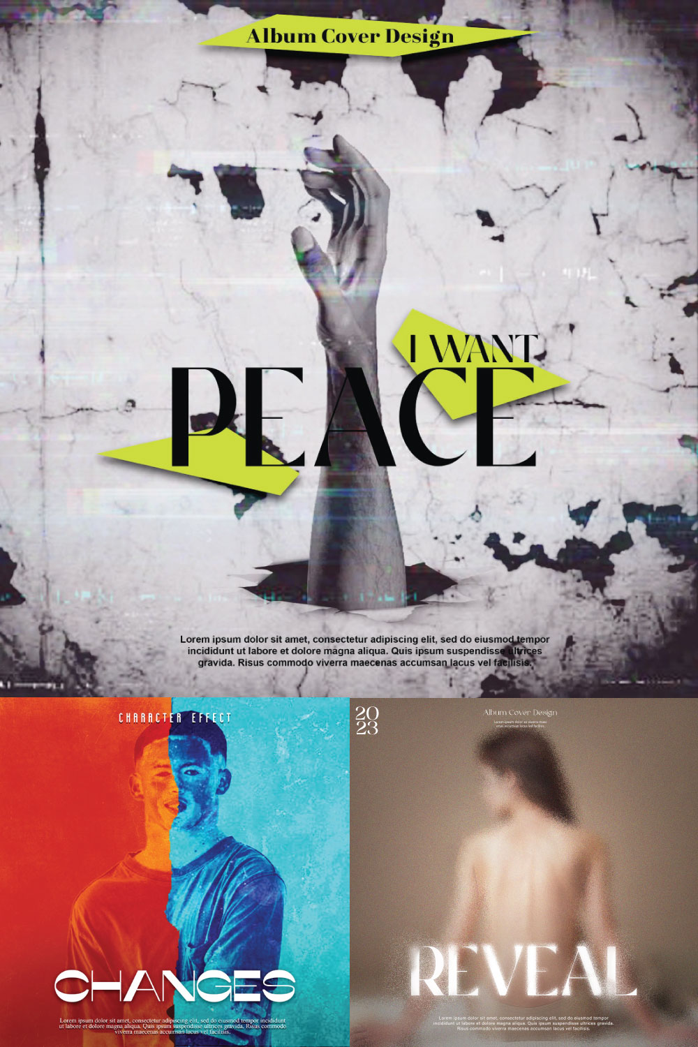 Poster design, sad poster design, album cover design pinterest preview image.