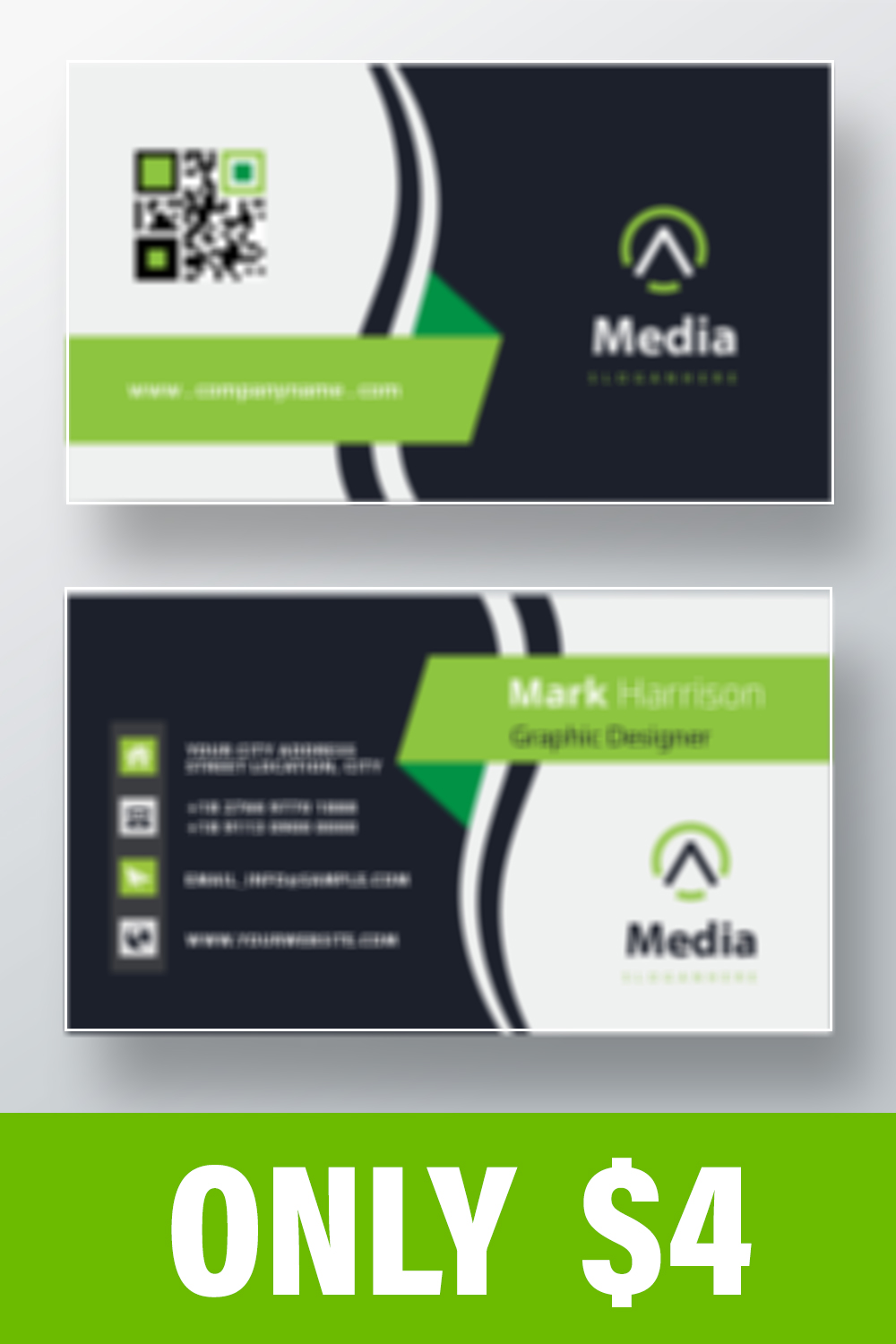 Business Card Template- Only $4 pinterest preview image.