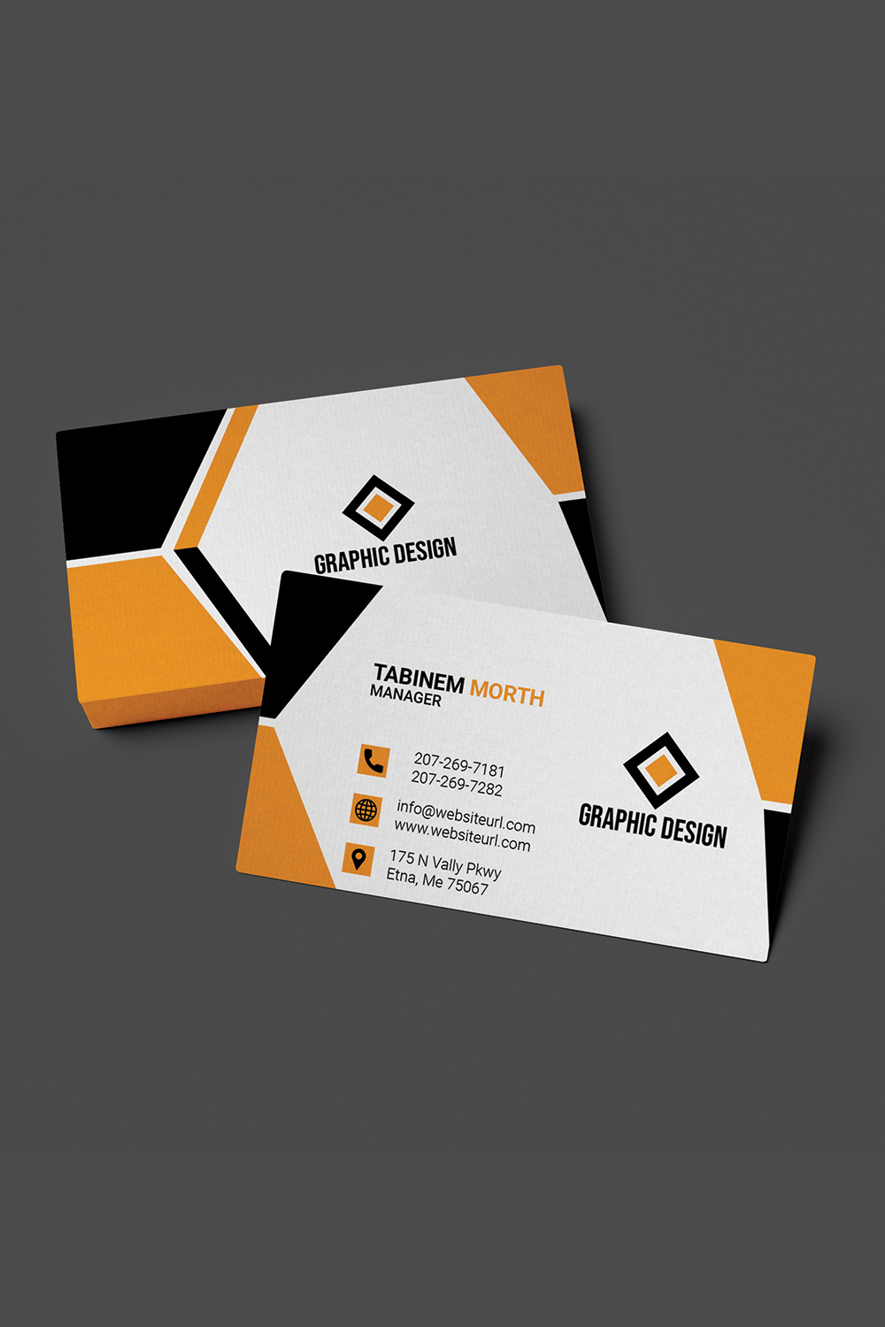 Business Card Template pinterest preview image.