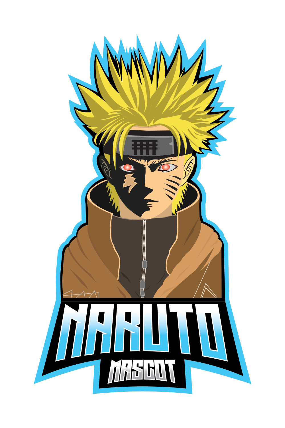 Naruto Mascot Logo Template pinterest preview image.