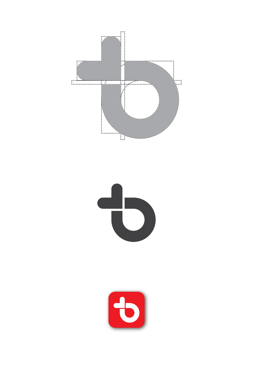 Letter b With Love Sign Logo Template pinterest preview image.