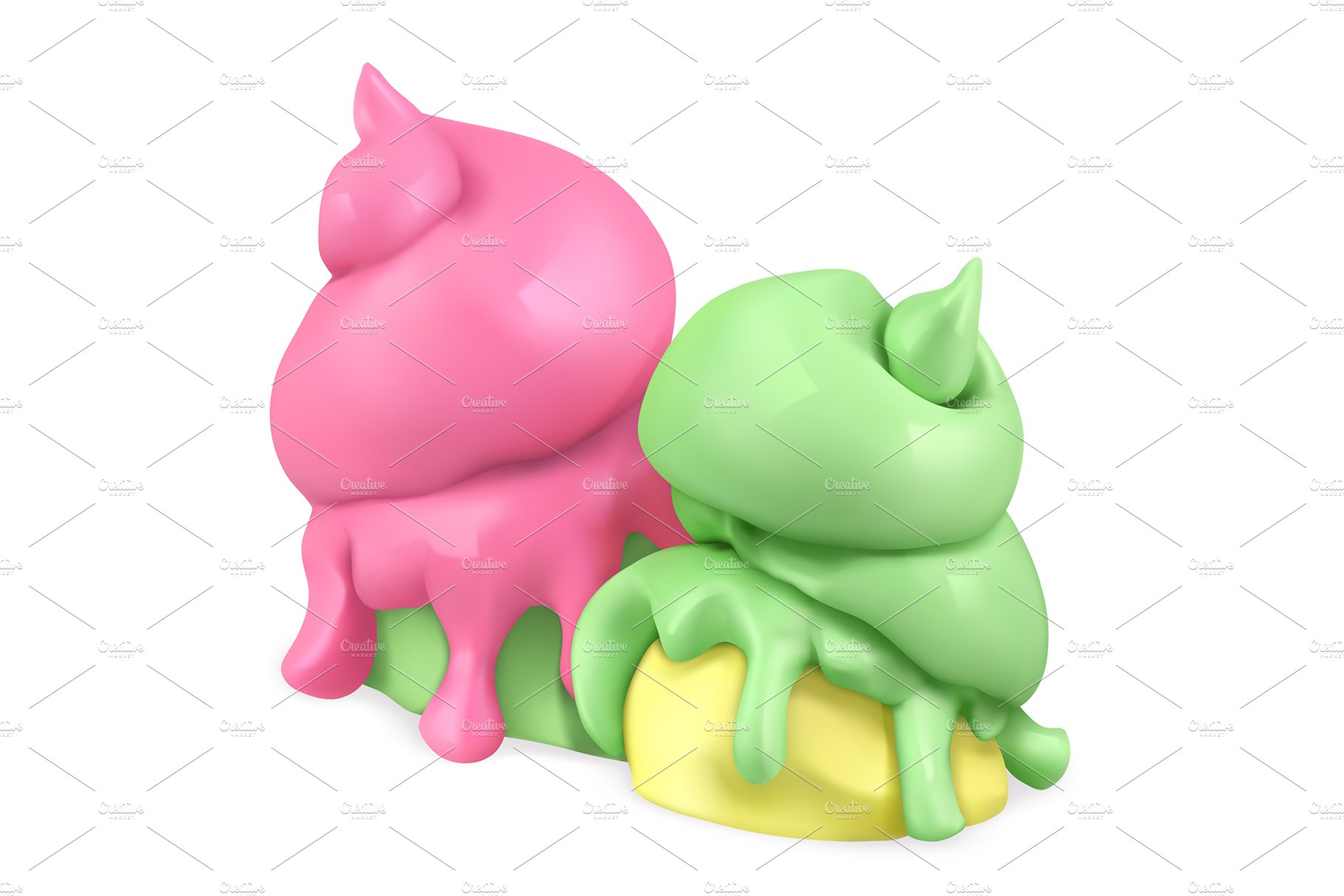 pink and green marshmallow vector icon 843