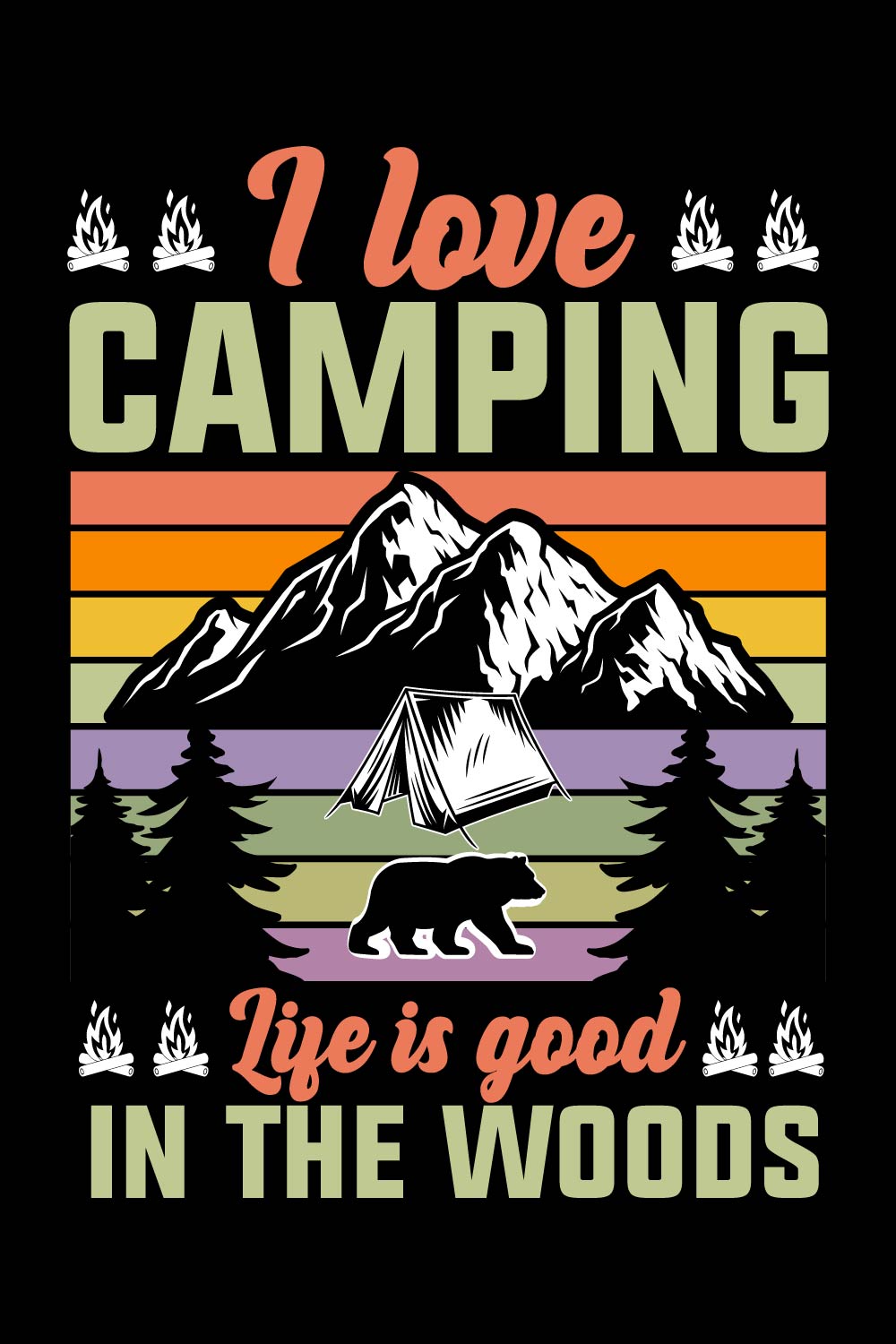 Typography camping t-shirt design free svg pinterest preview image.