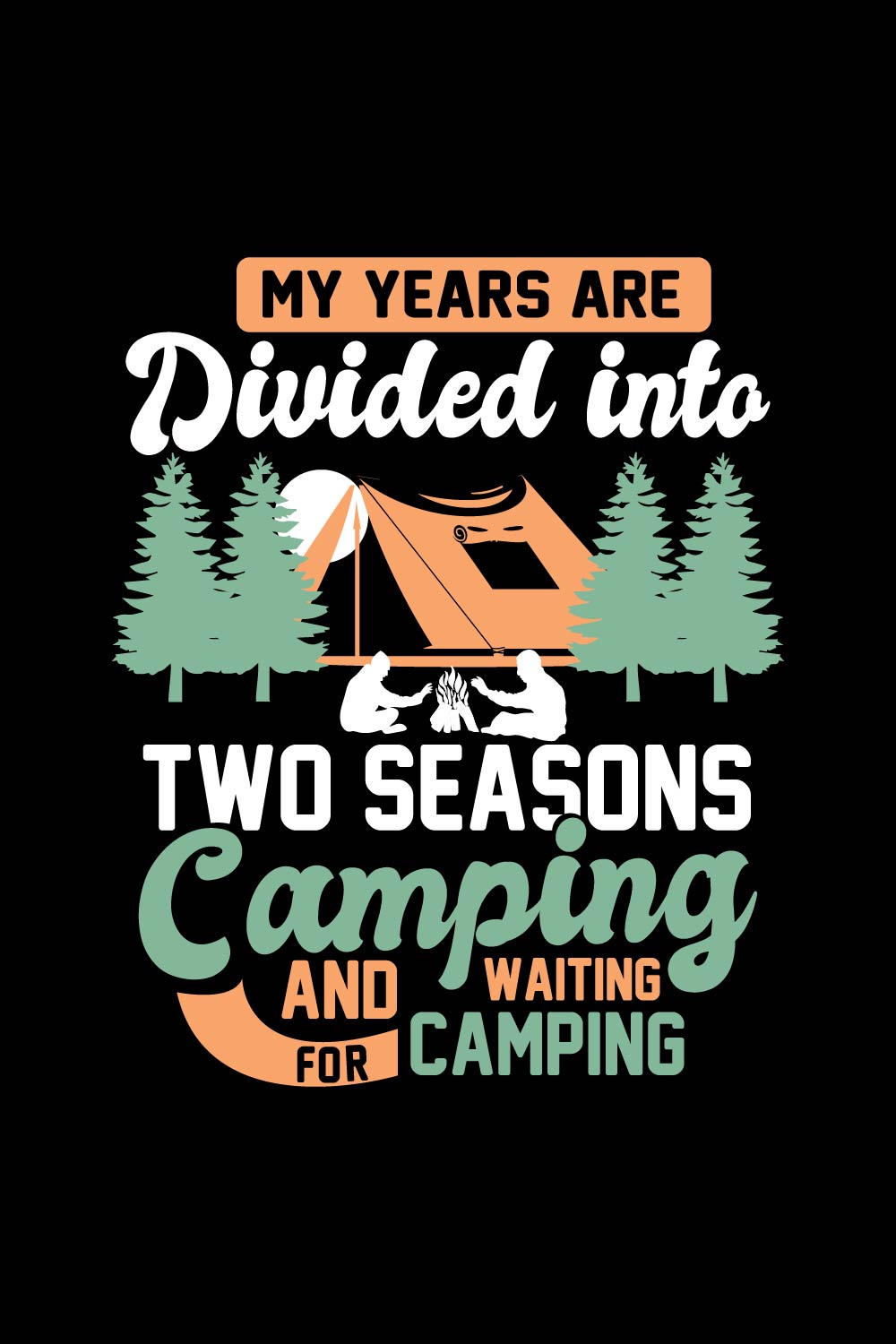 Camping t-shirt design vector pinterest preview image.