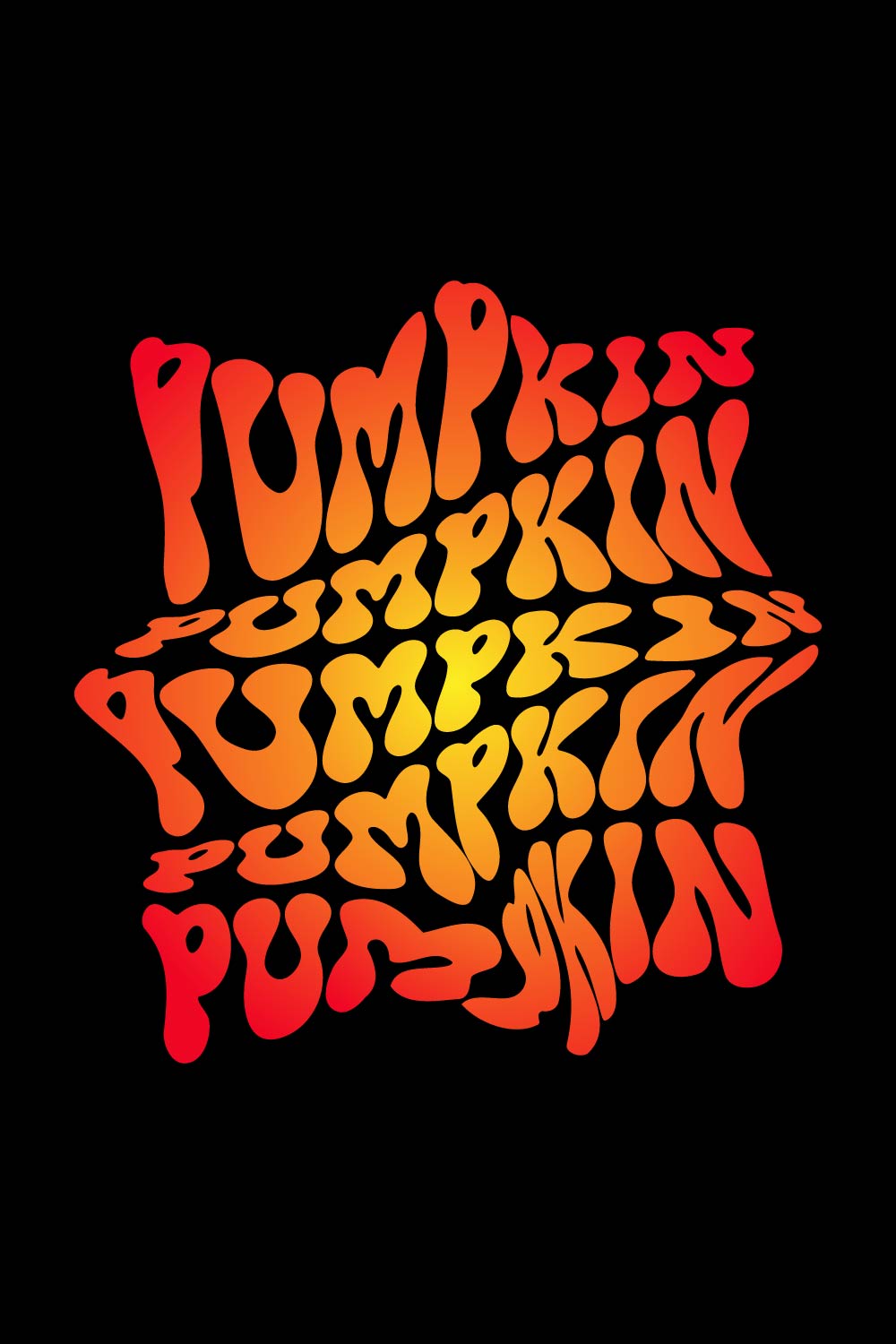 Pumkin word warp t-shirt design pinterest preview image.