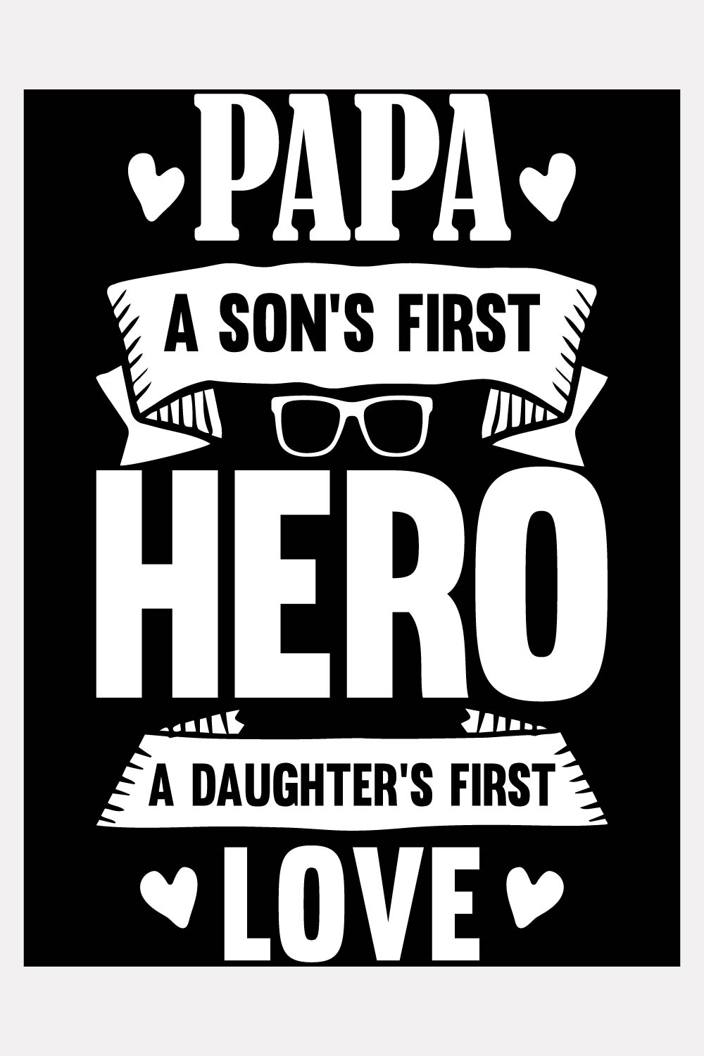 Papa typography t-shirt design bundle pinterest preview image.