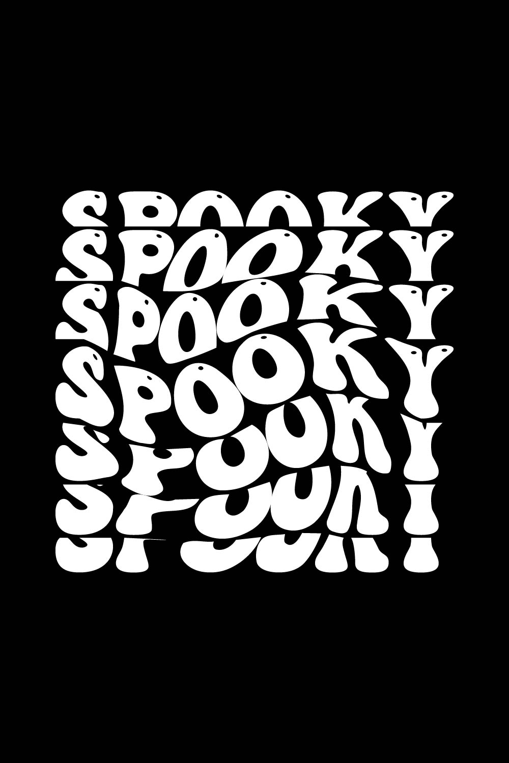 Spooky word warp hallowen t-shirt design pinterest preview image.