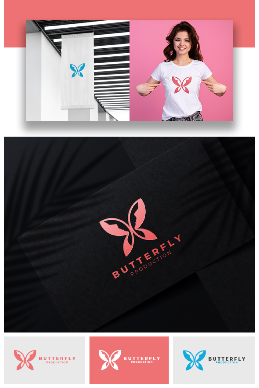 Butterfly Logo Design pinterest preview image.