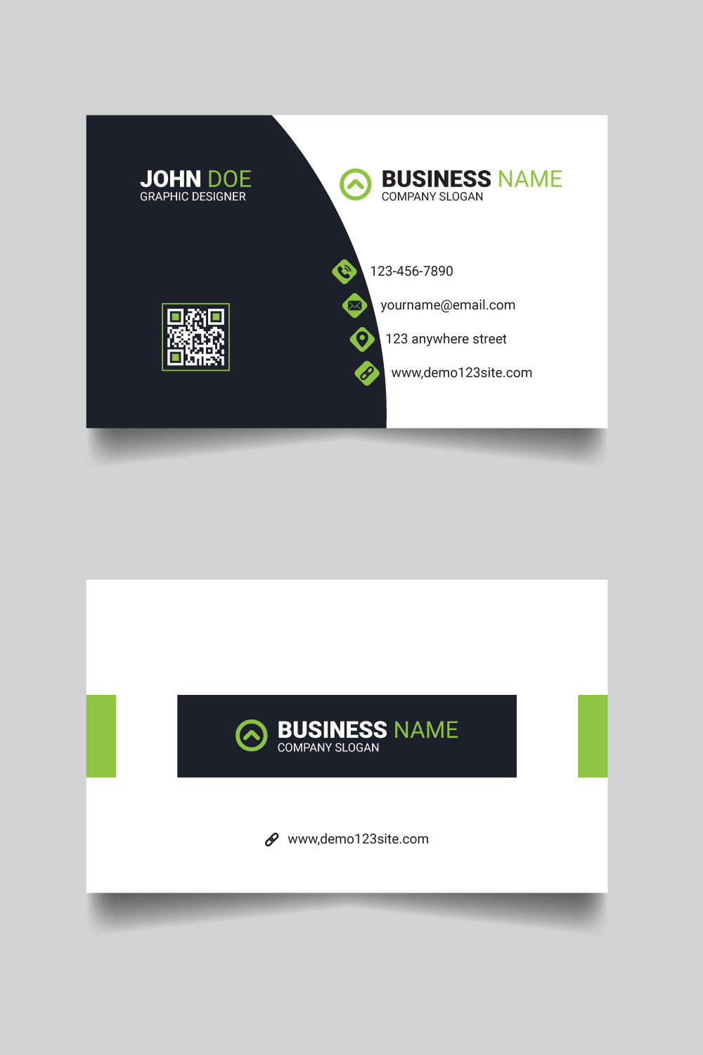 Elegant modern business card design pinterest preview image.