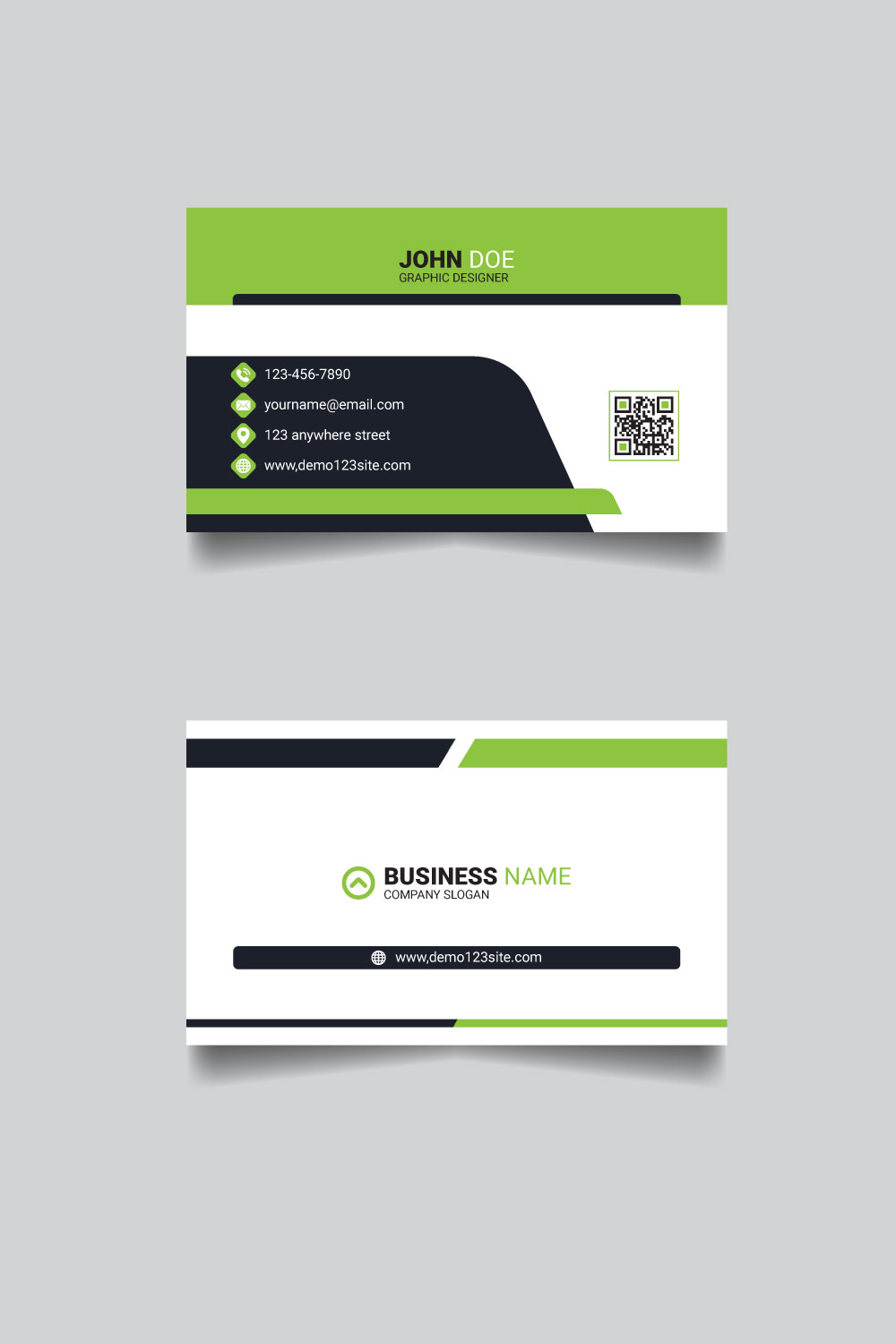 Modern business card template design pinterest preview image.
