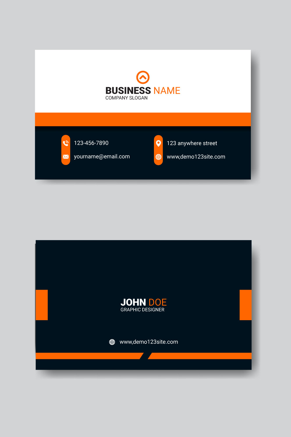Business card layout design pinterest preview image.