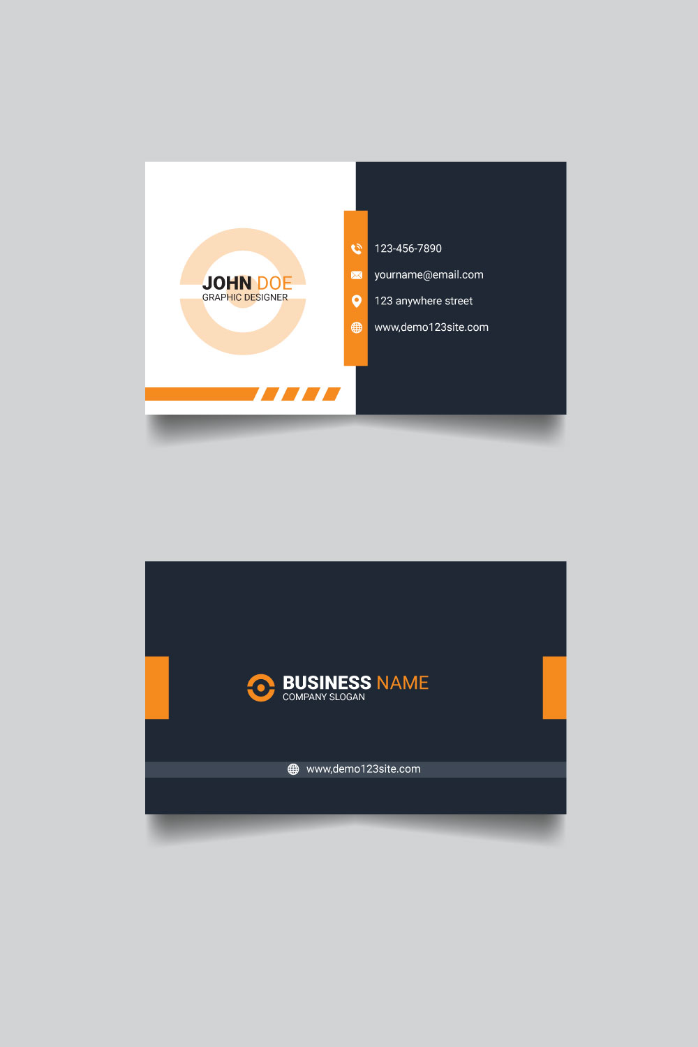 Elegant modern business card template vector design pinterest preview image.