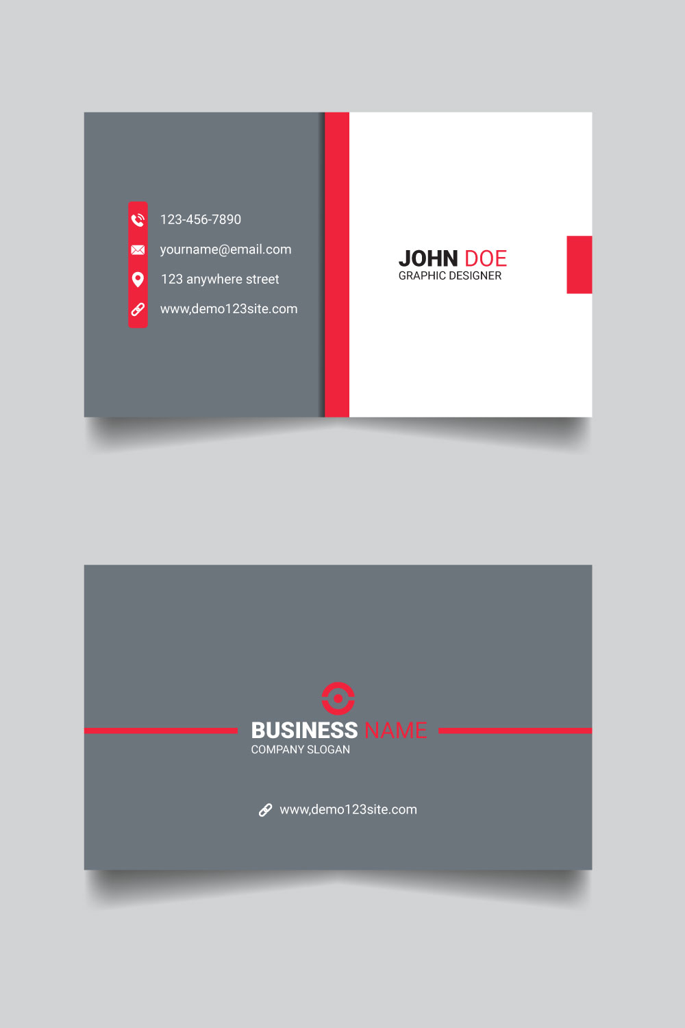 Business card template pinterest preview image.