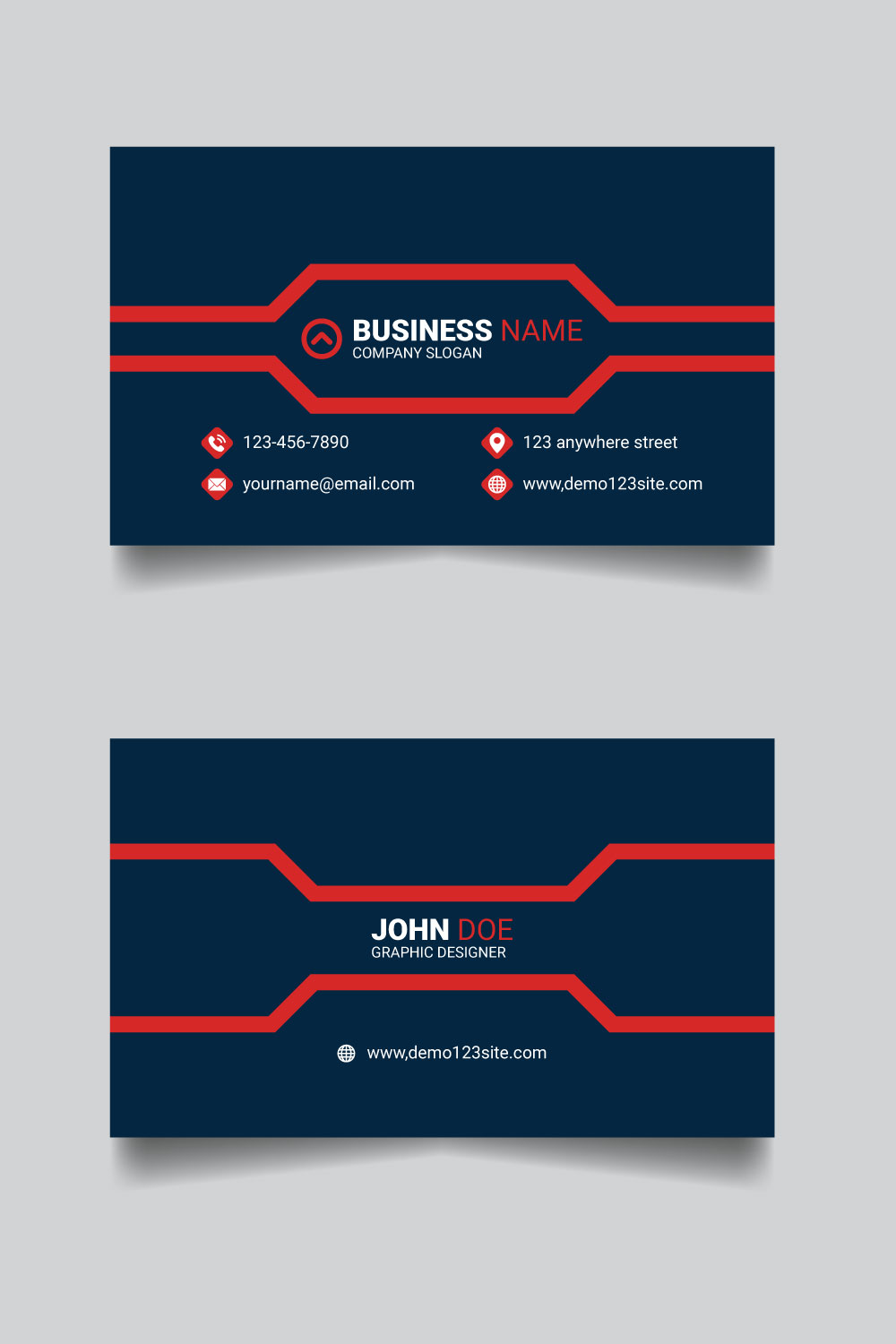 Corporate modern business card template design pinterest preview image.