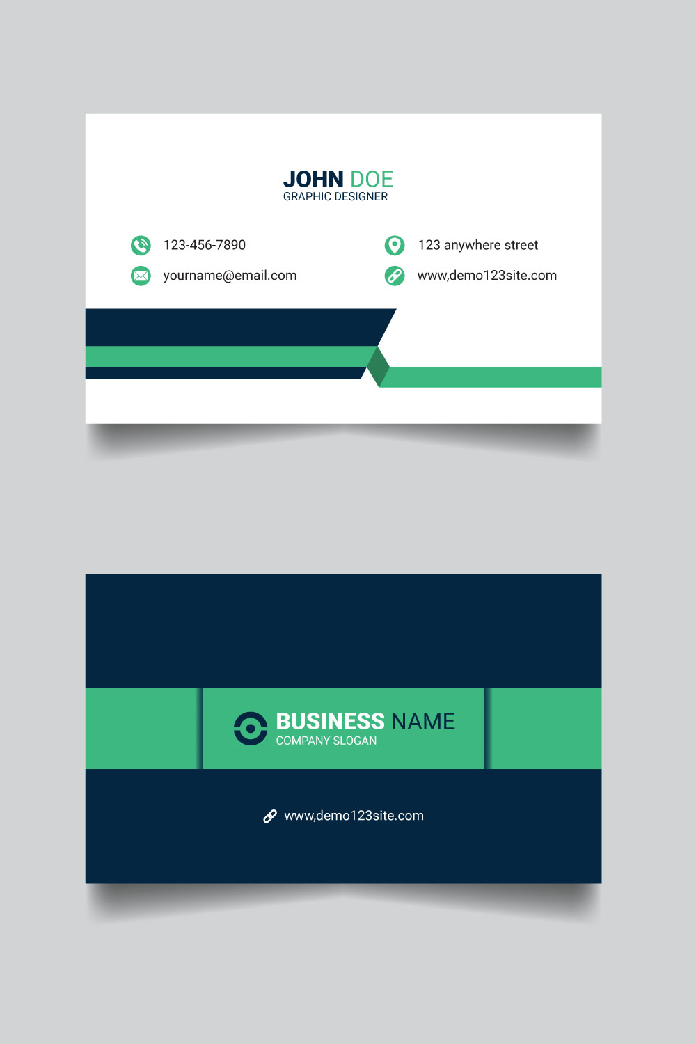 Creative modern business card template pinterest preview image.