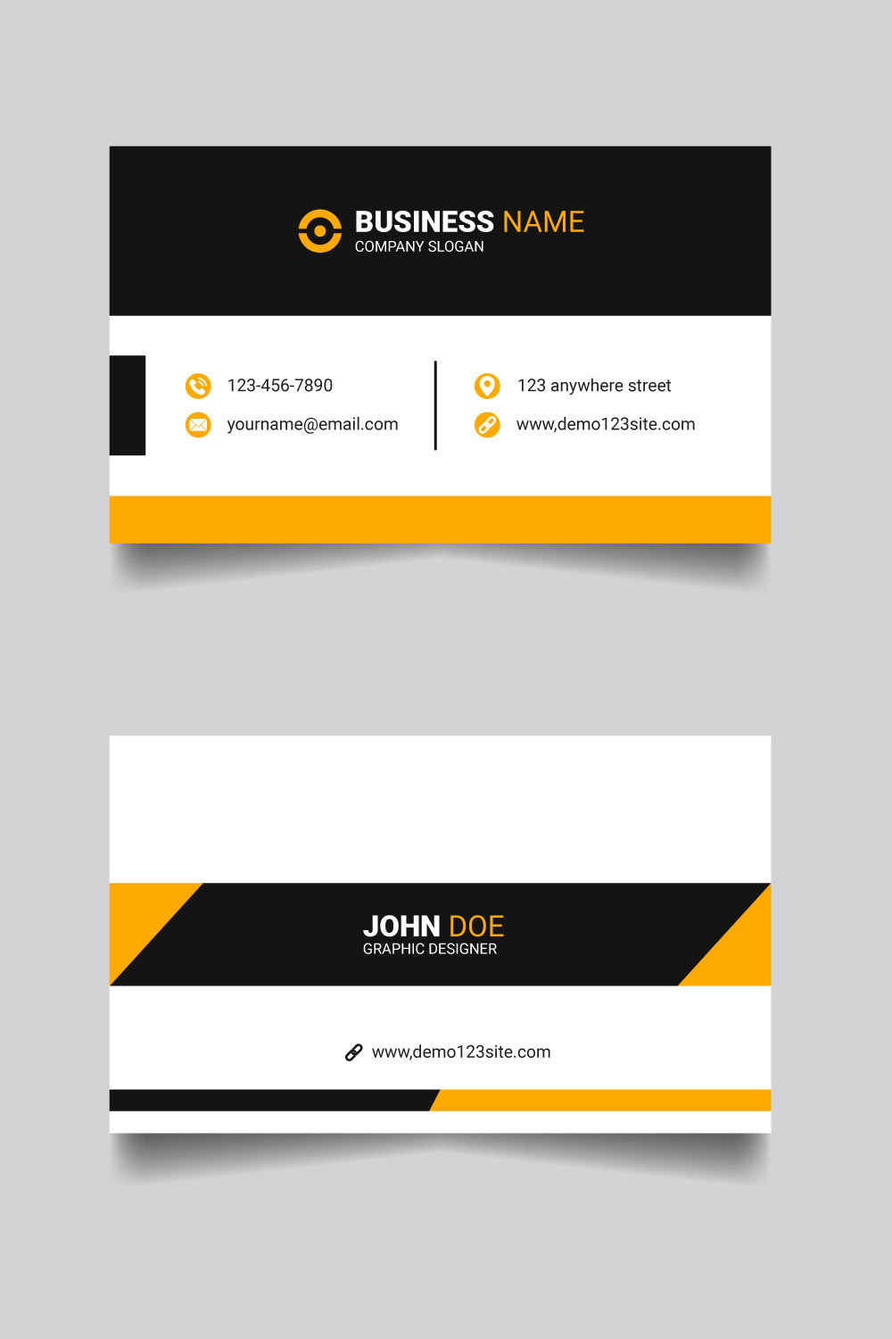 Corporate modern business card template pinterest preview image.