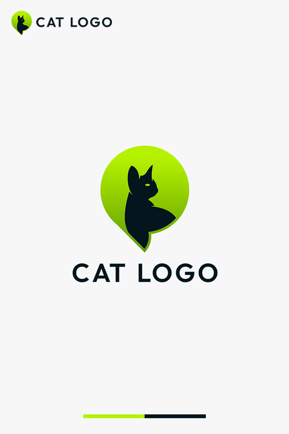 Cat Logo Template pinterest preview image.