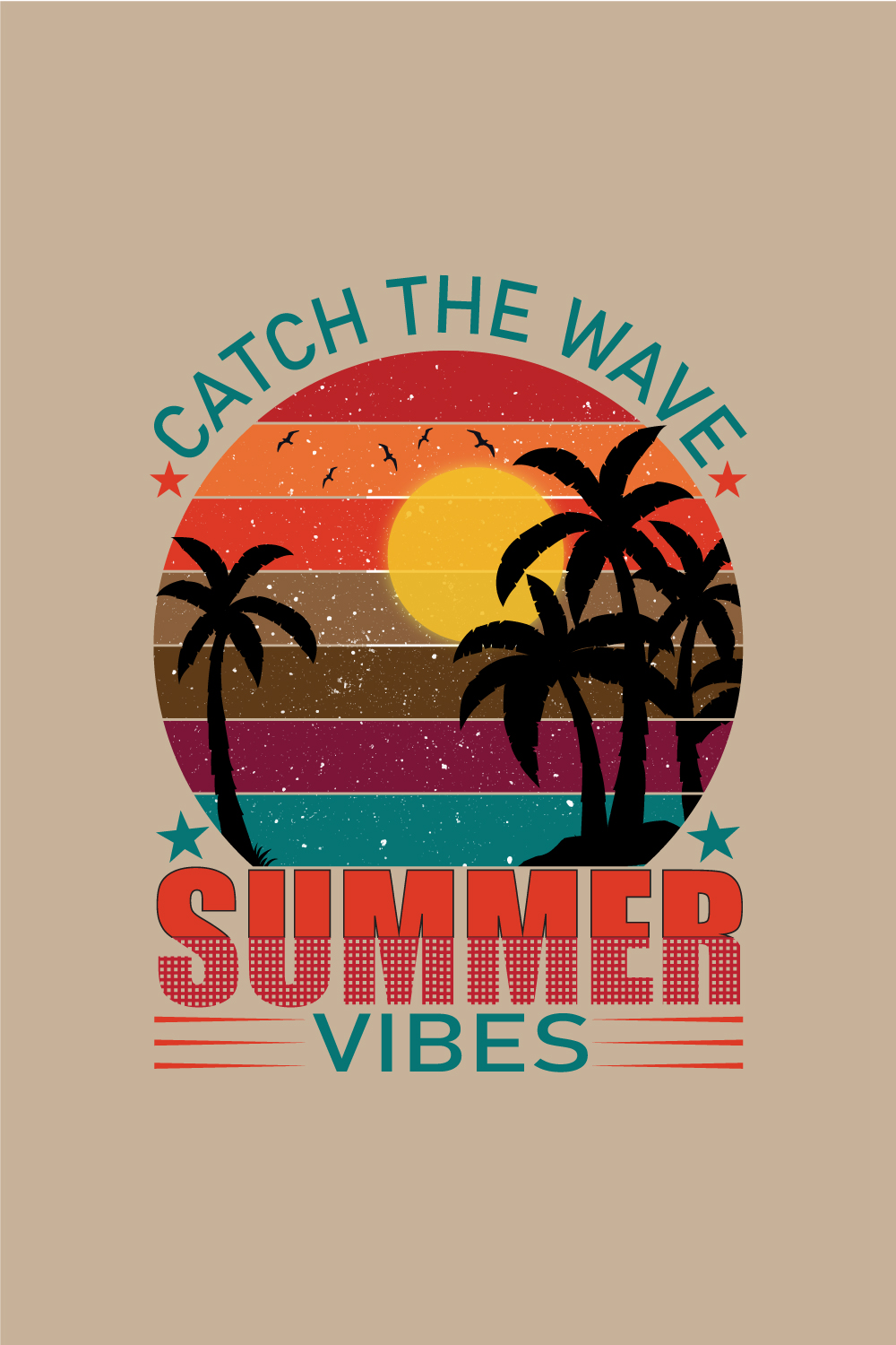 Catch The Wave Summer Vibes-T-shirt pinterest preview image.